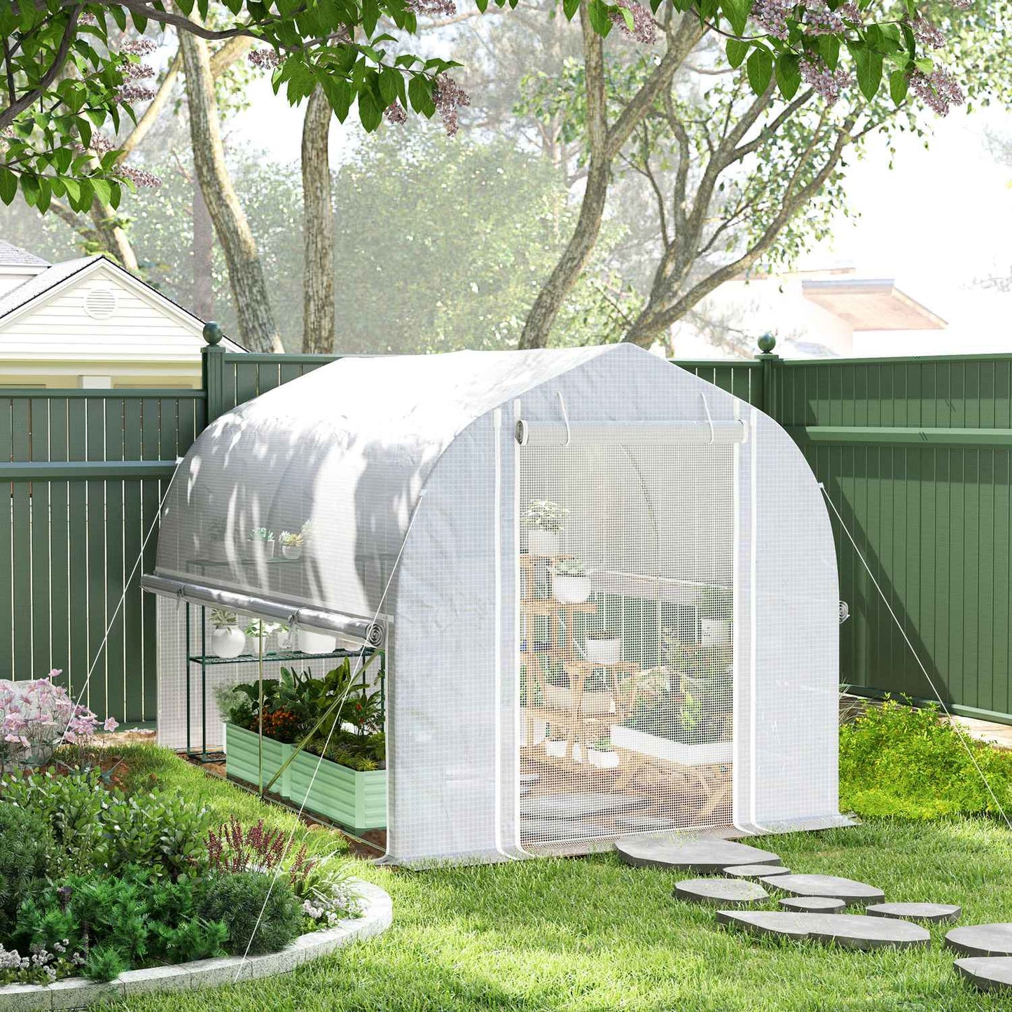 Large film greenhouse, 3x2x2m, UV resistant, roll-up sides