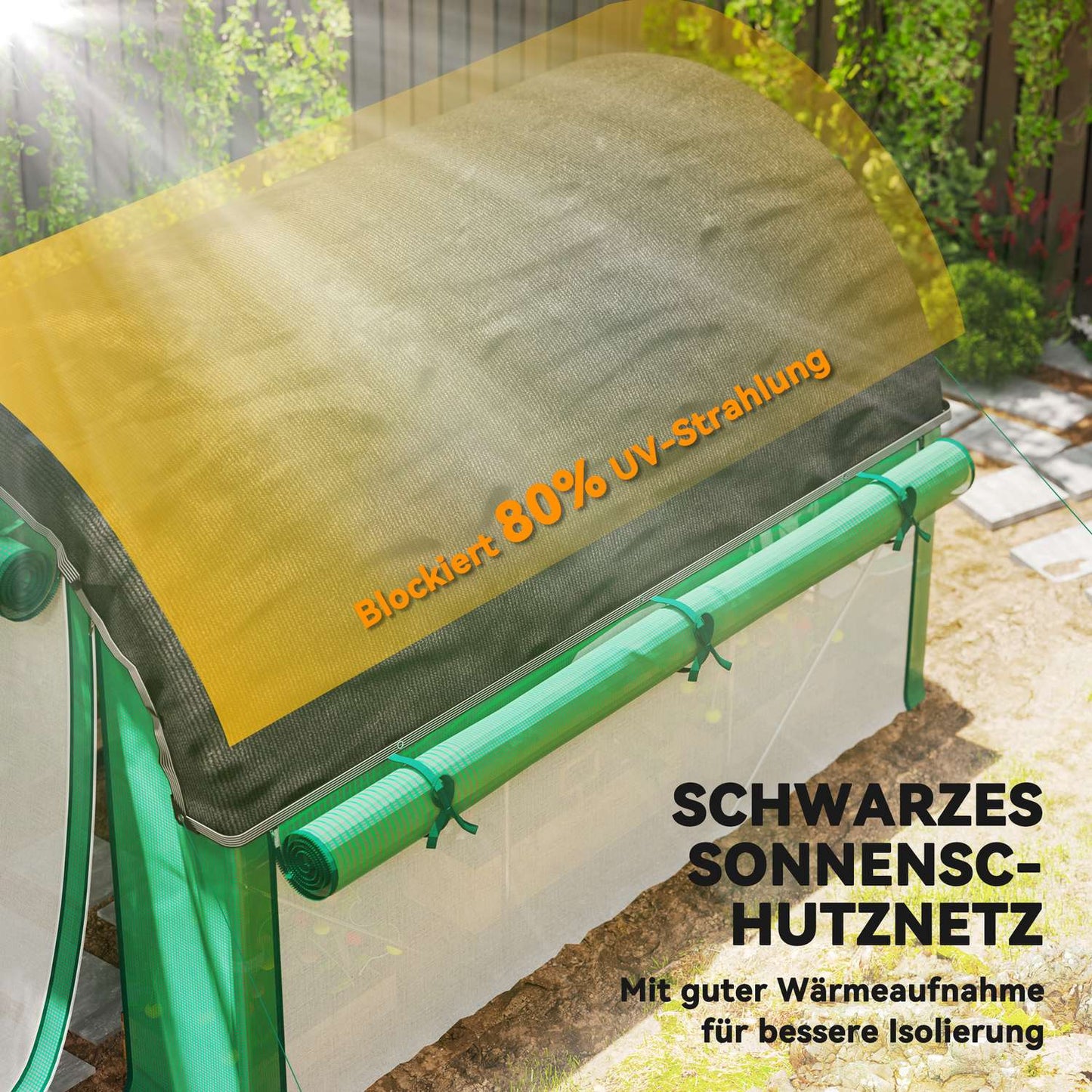 Greenhouse 3x2x2m with Roll-Up Sides & UV protection