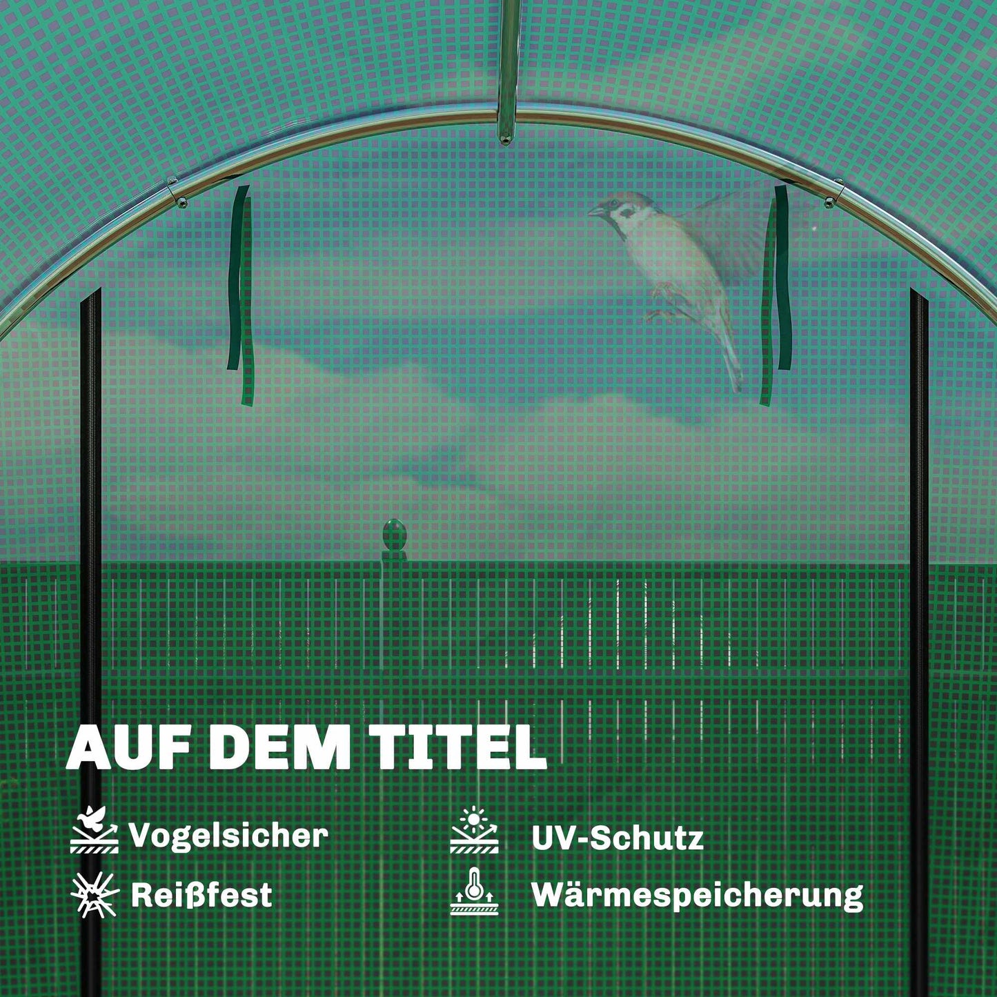 Greenhouse 3x2x2m with Roll-Up Doors & Mesh Windows