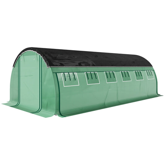 Greenhouse 6x3x2m with UV-resistant film, 12 windows