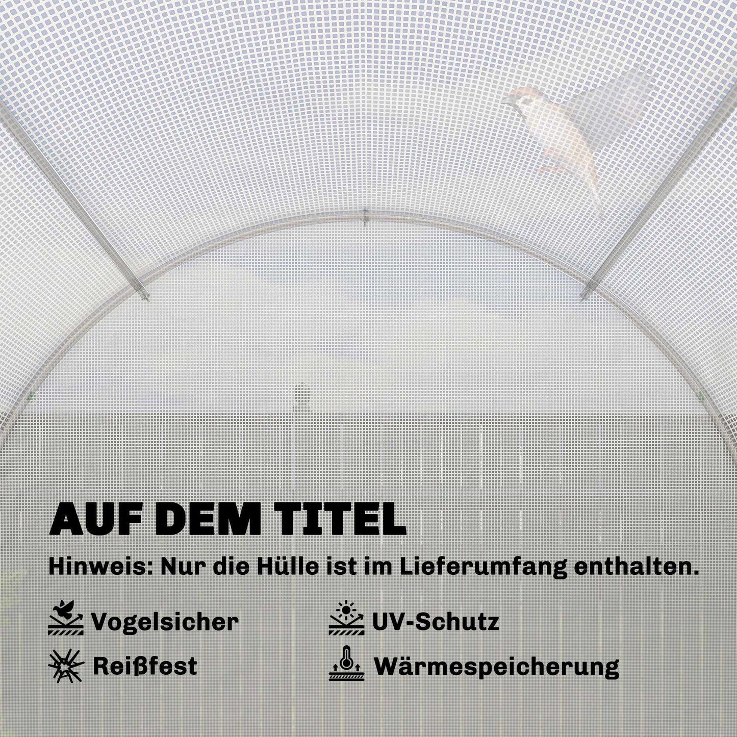 Greenhouse Cover, PE Mesh, 400x200x200 cm, Waterproof