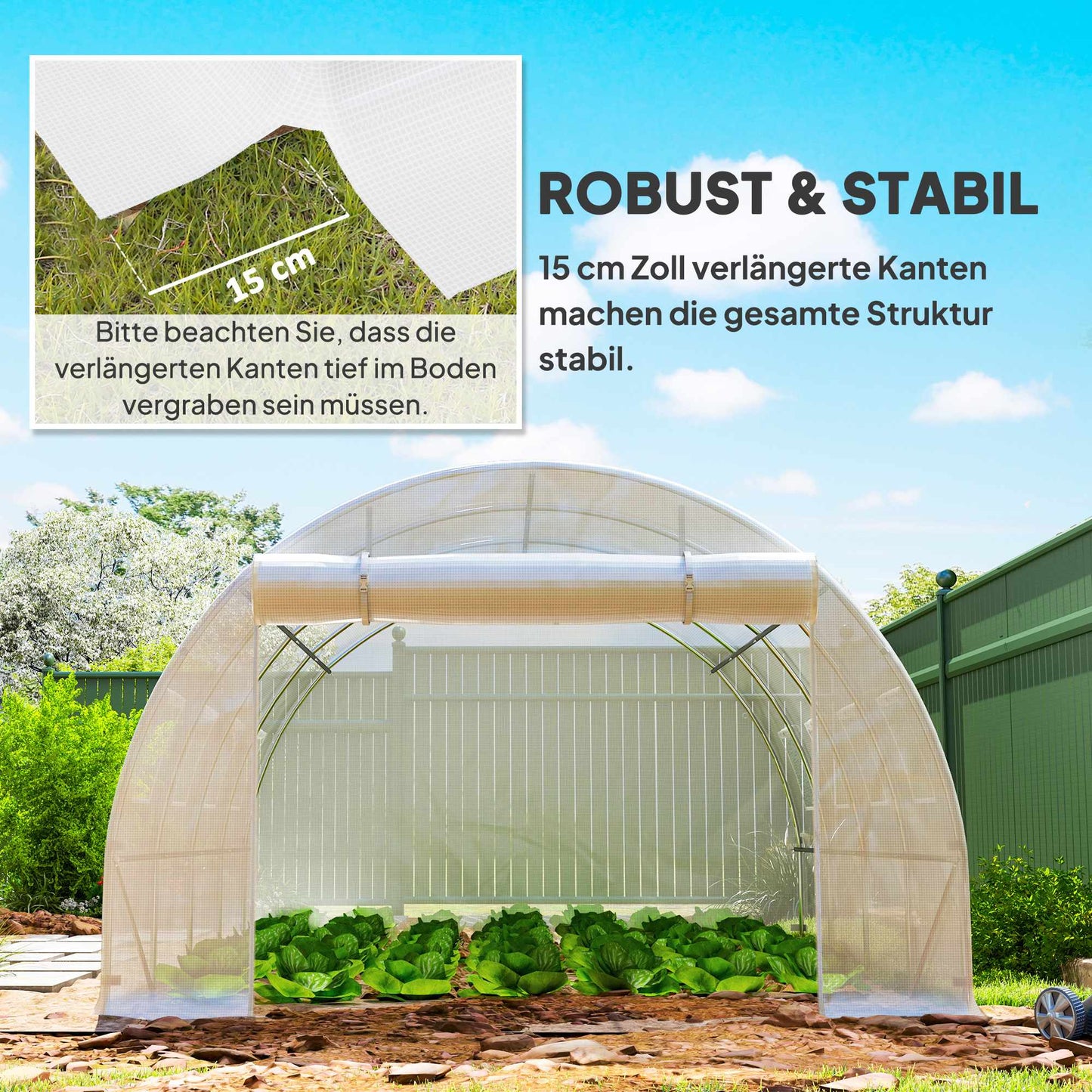Greenhouse Cover, Weather-Resistant, 400x300x200 cm, PE Material