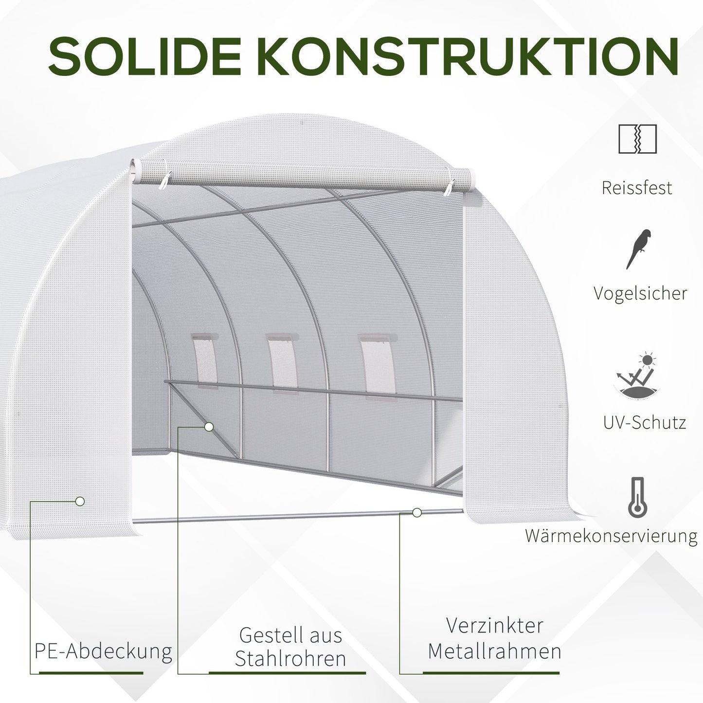 Large 600x300x200cm Weatherproof Film Greenhouse