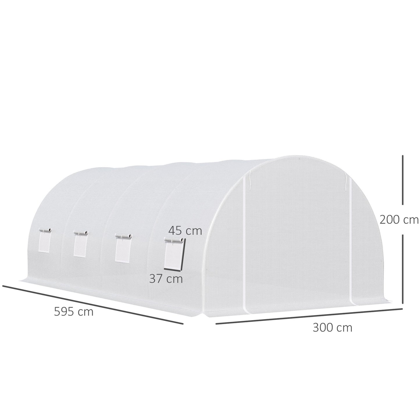 Large 600x300x200cm Weatherproof Film Greenhouse