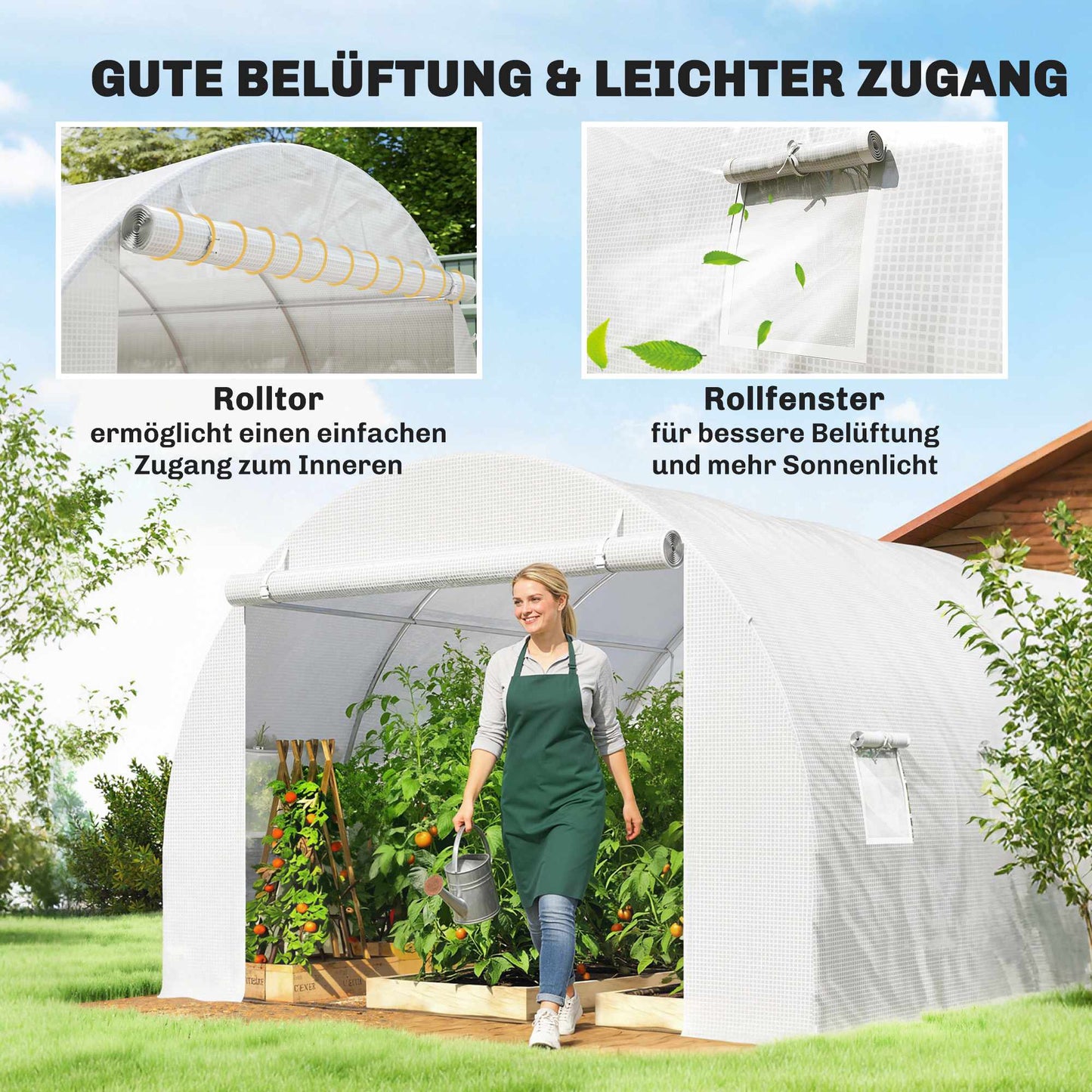 Greenhouse PE Cover, 300x300x200 cm, Waterproof