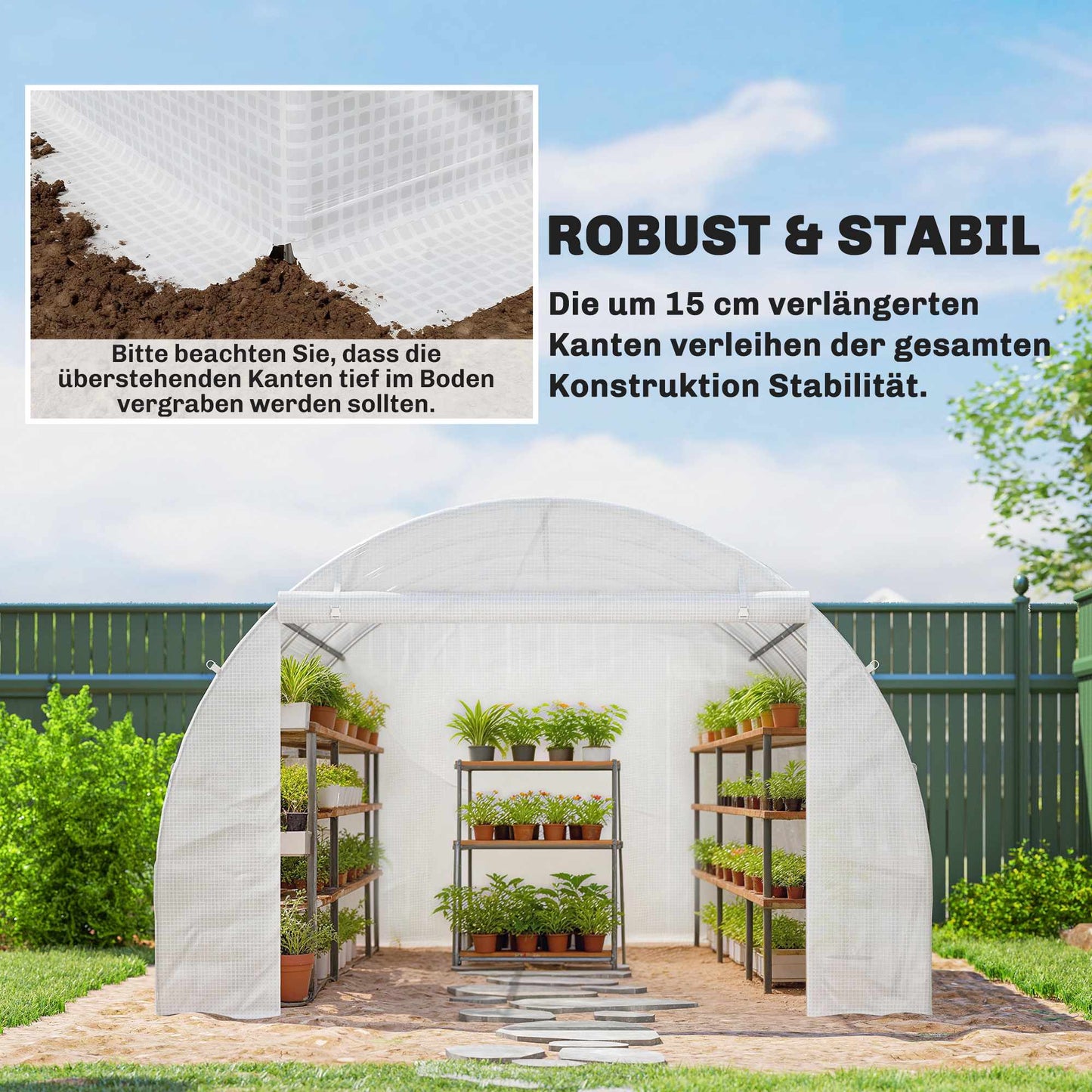 Greenhouse PE Cover, 300x300x200 cm, Waterproof