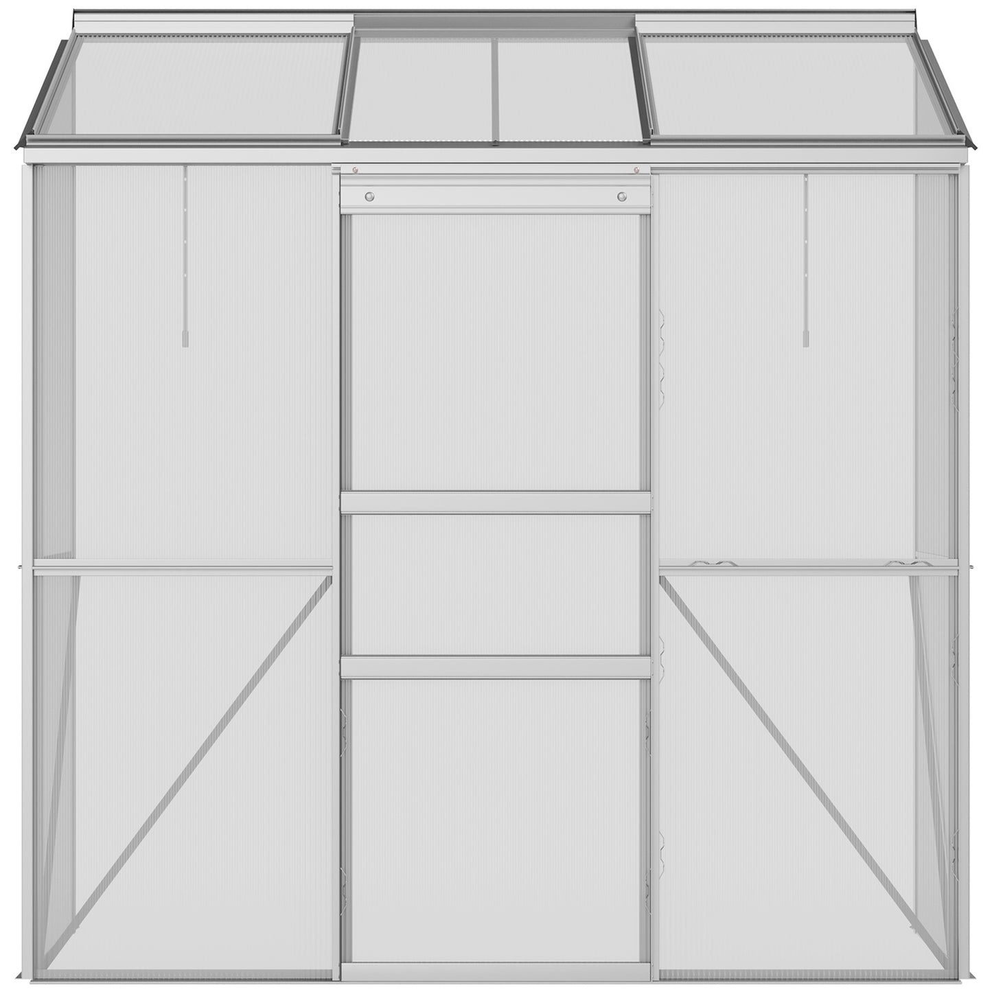 Polycarbonate greenhouse with sliding door for garden use