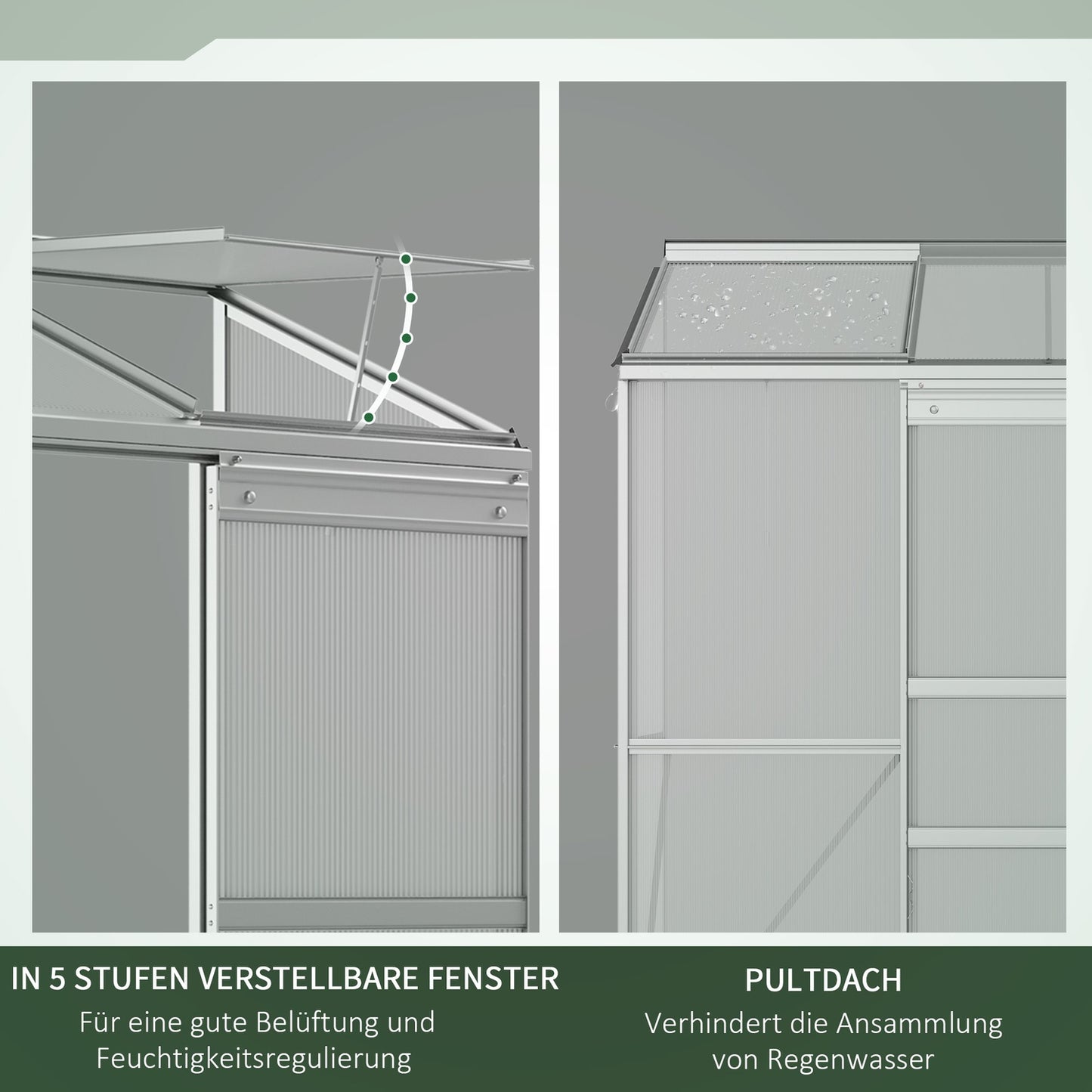 Polycarbonate greenhouse with sliding door for garden use