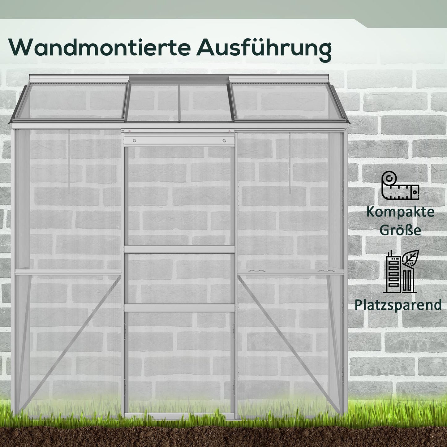 Polycarbonate greenhouse with sliding door for garden use