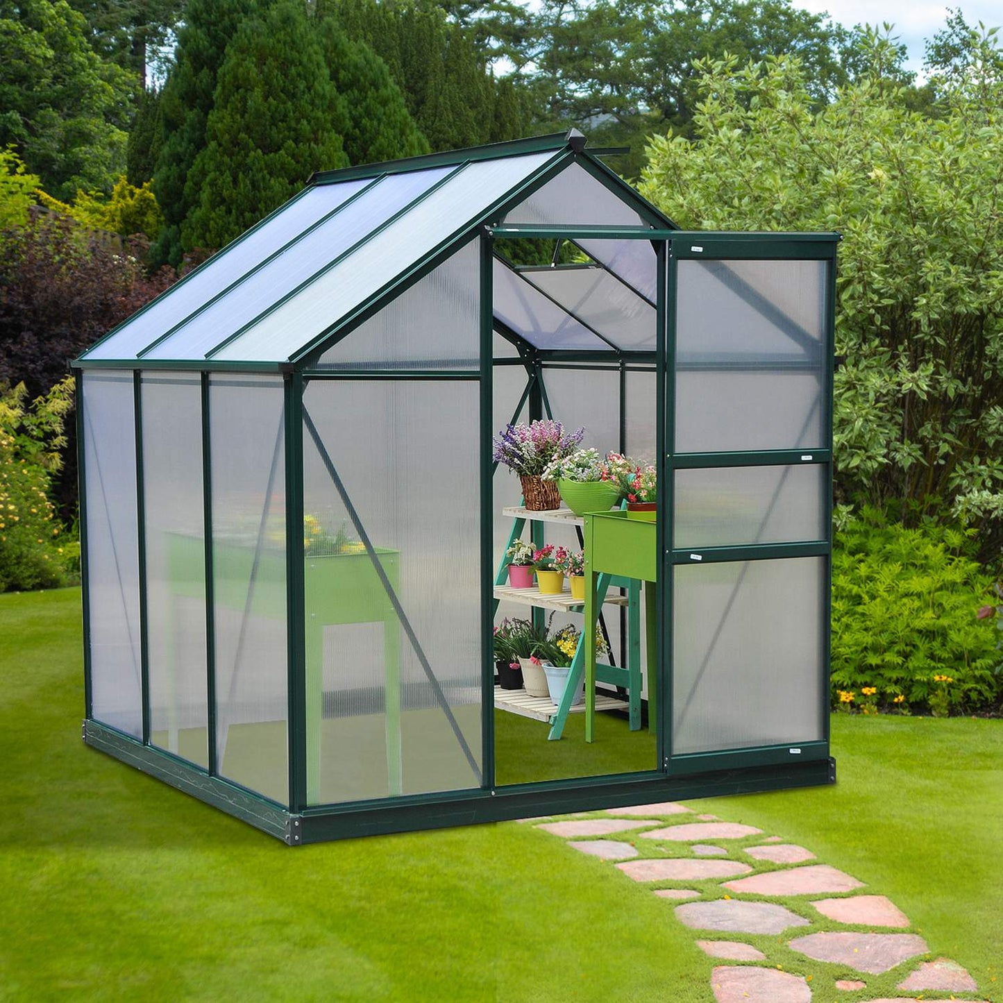 Walk-in greenhouse, aluminum frame, weatherproof