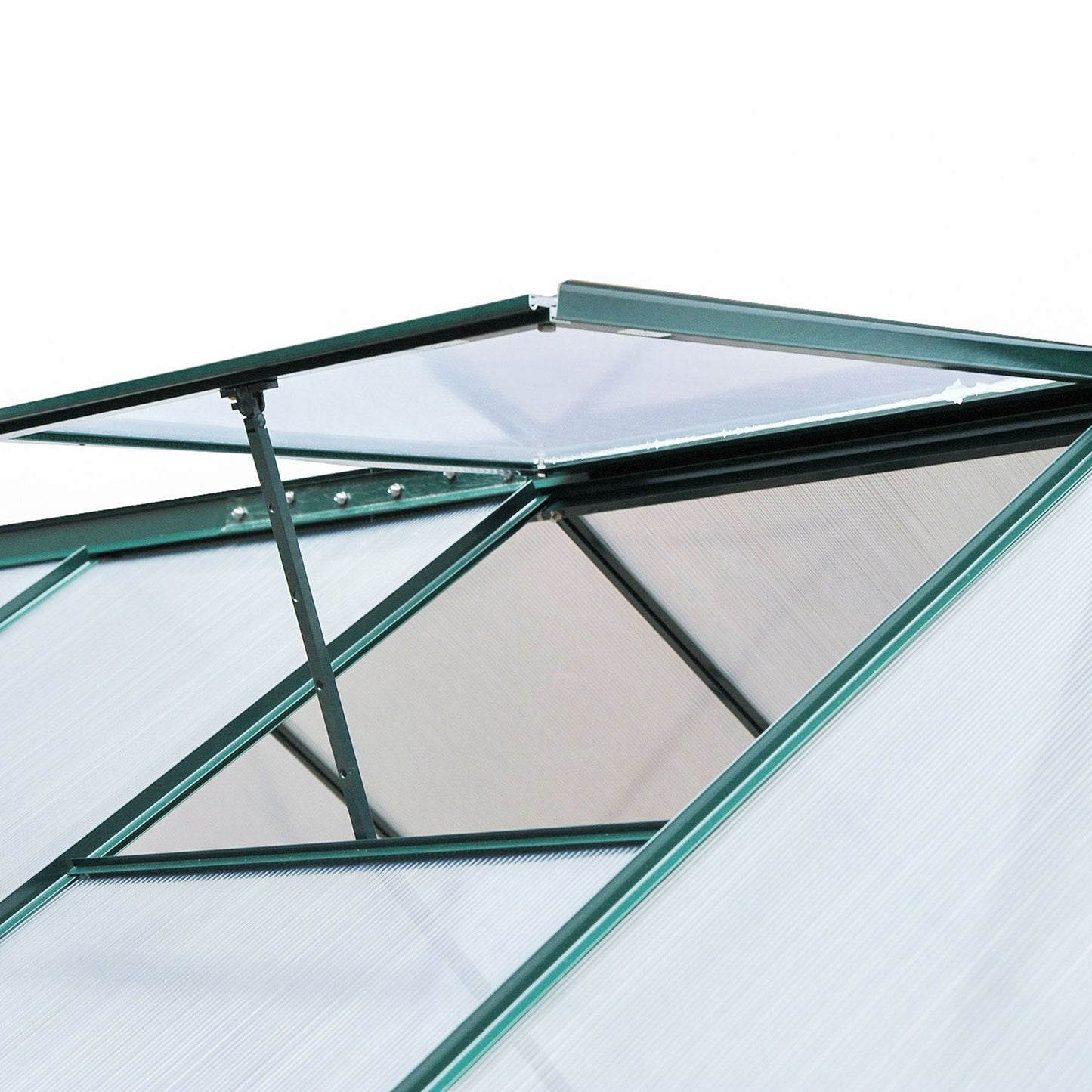 Aluminum frame Walk-In greenhouse, skylight and door, 190x252x201cm