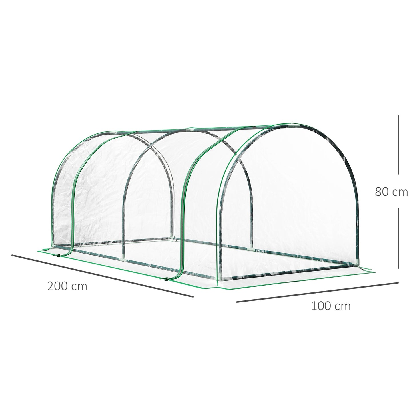 Cold frame Greenhouse with Door, Steel PVC, 200x100x80 cm