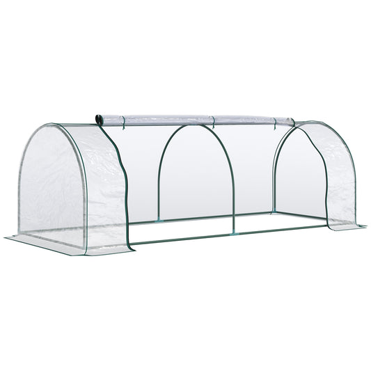Greenhouse in steel PVC with door - 250x100x80cm cold frame