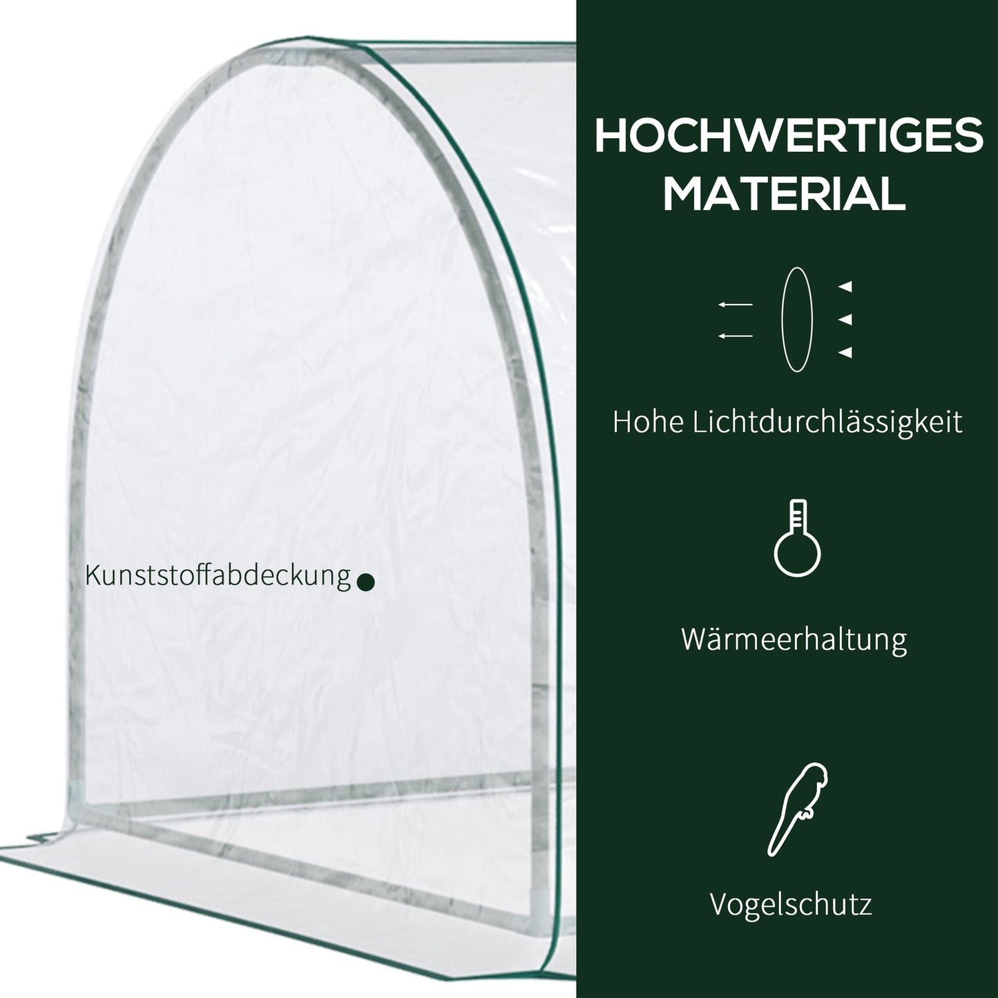 Greenhouse in steel PVC with door - 250x100x80cm cold frame