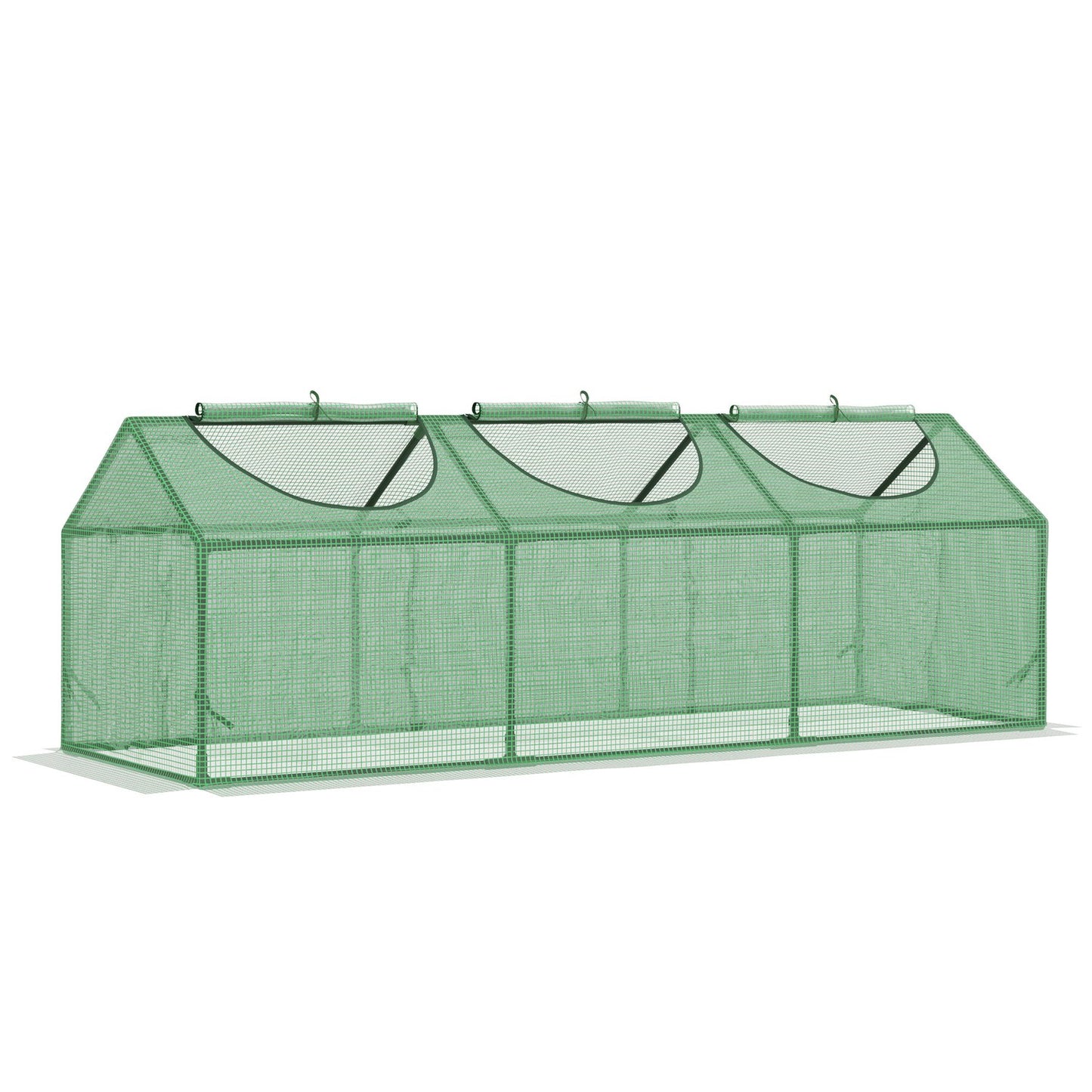 Greenhouse with window, green PE Cold frame, 180x60x60Cm