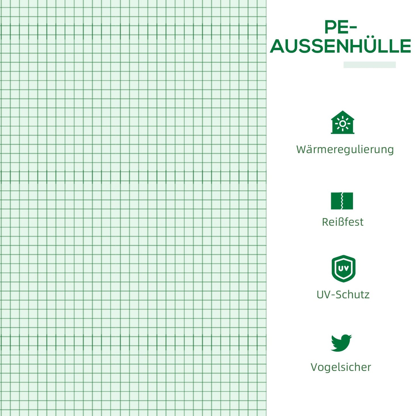 Greenhouse with window, green PE Cold frame, 180x60x60Cm