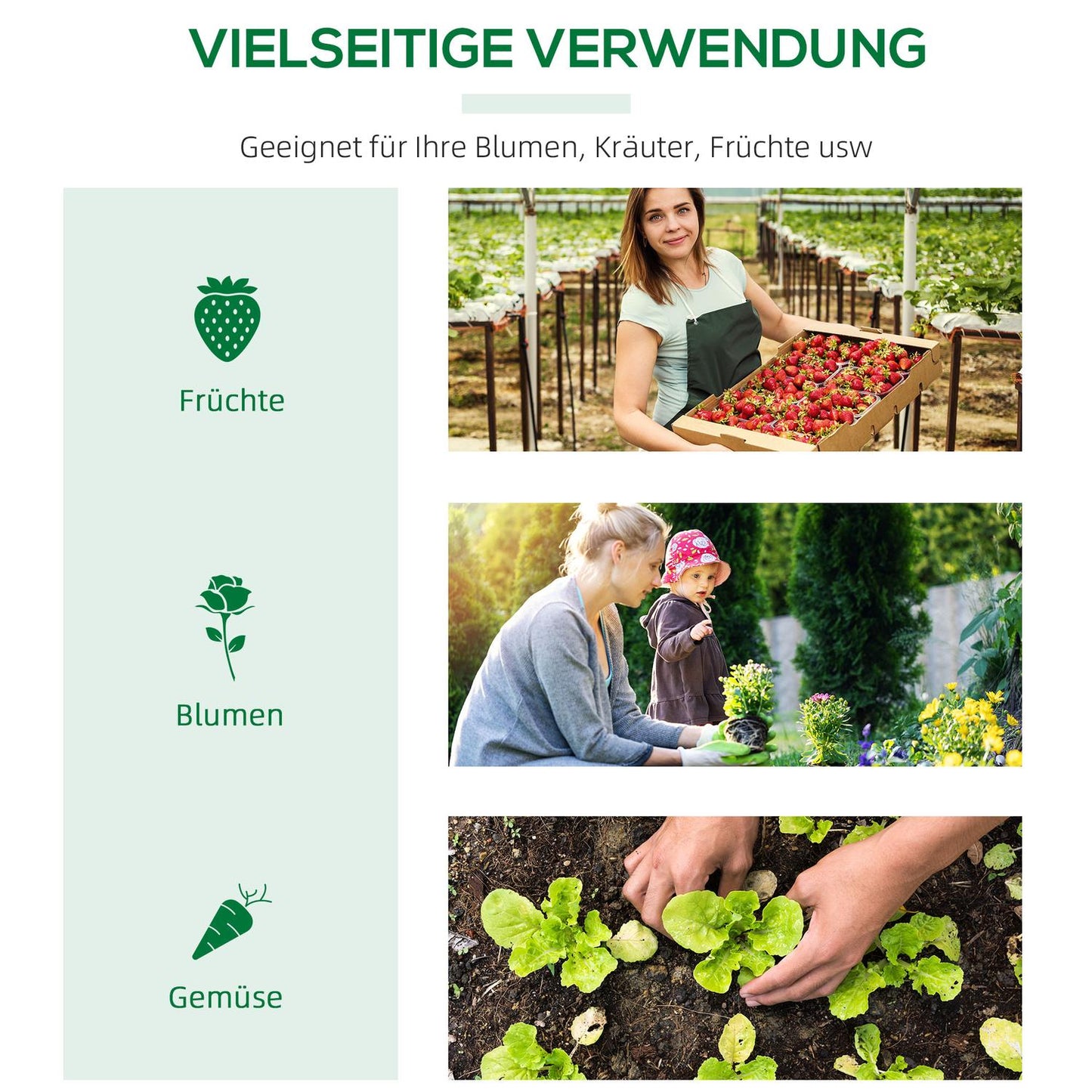 Greenhouse with window, green PE Cold frame, 180x60x60Cm