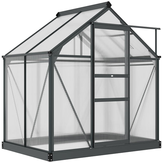 Aluminum Walk-In Greenhouse 190x132x201 cm, Skylight, Weatherproof