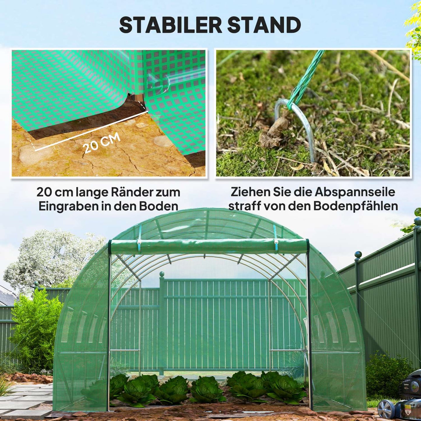 Large film greenhouse, 4x3x2m, window & UV protection