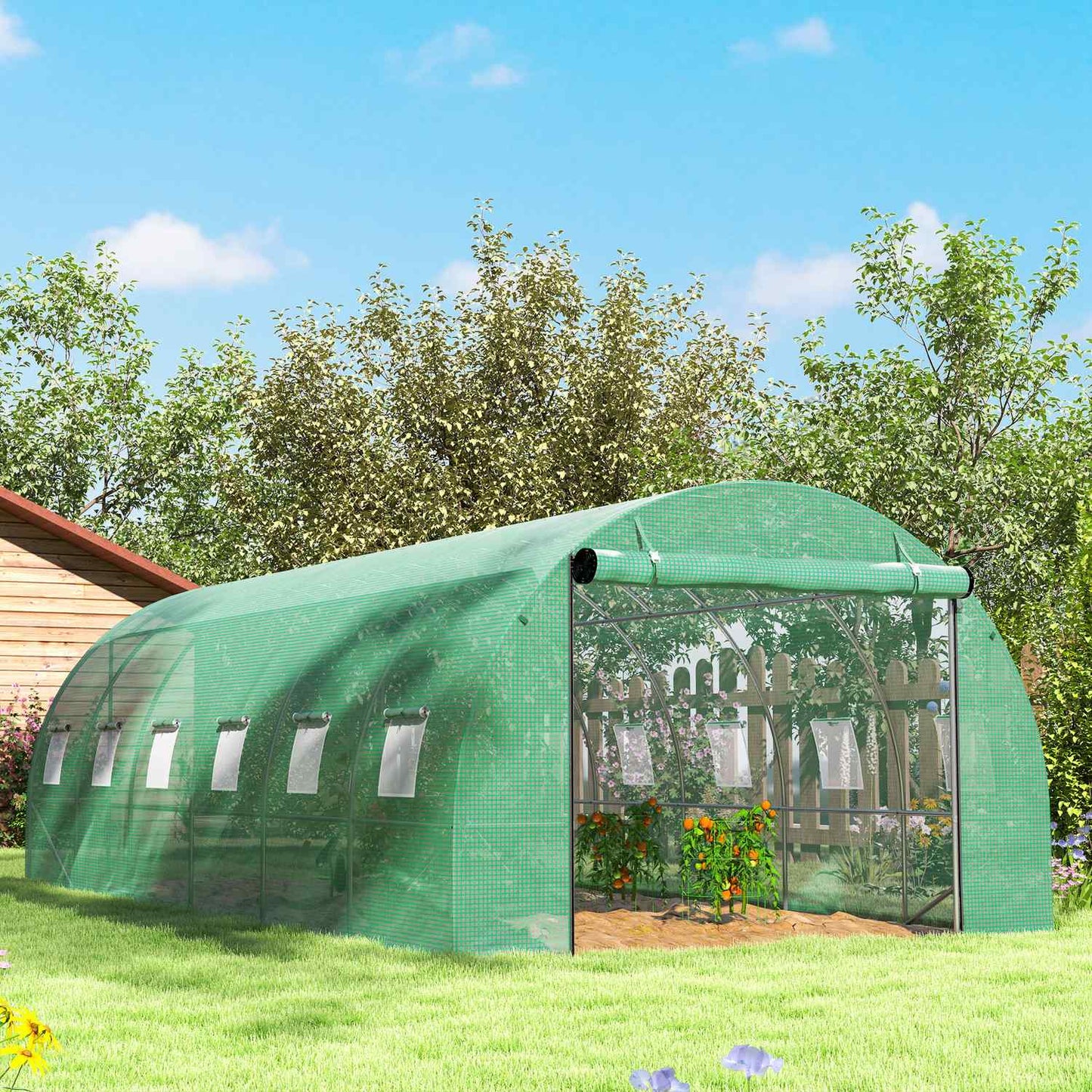 UV-resistant film greenhouse, 6x3x2m, Roll-Up Sides