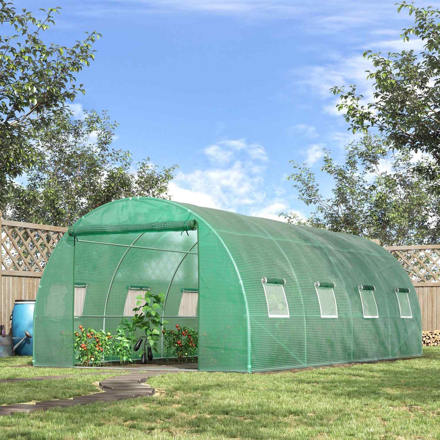 Modular 6x3x2m greenhouse, UV resistant, with roll-up sides