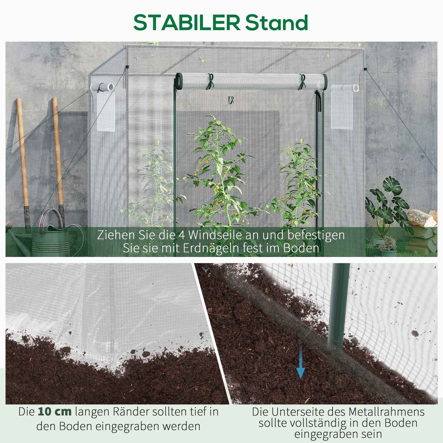 Greenhouse film, 200x68x196cm, windproof steel & PE