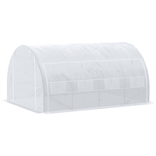 UV-protected greenhouse film, 3.97x3.02x2m, windproof, white