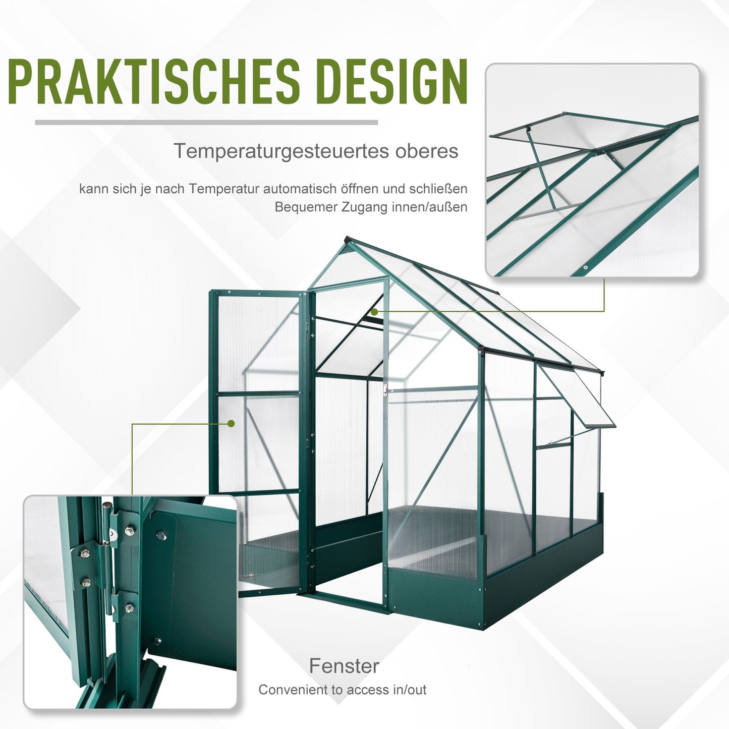 Aluminum garden greenhouse - versatile cold frame, plant, tomato house