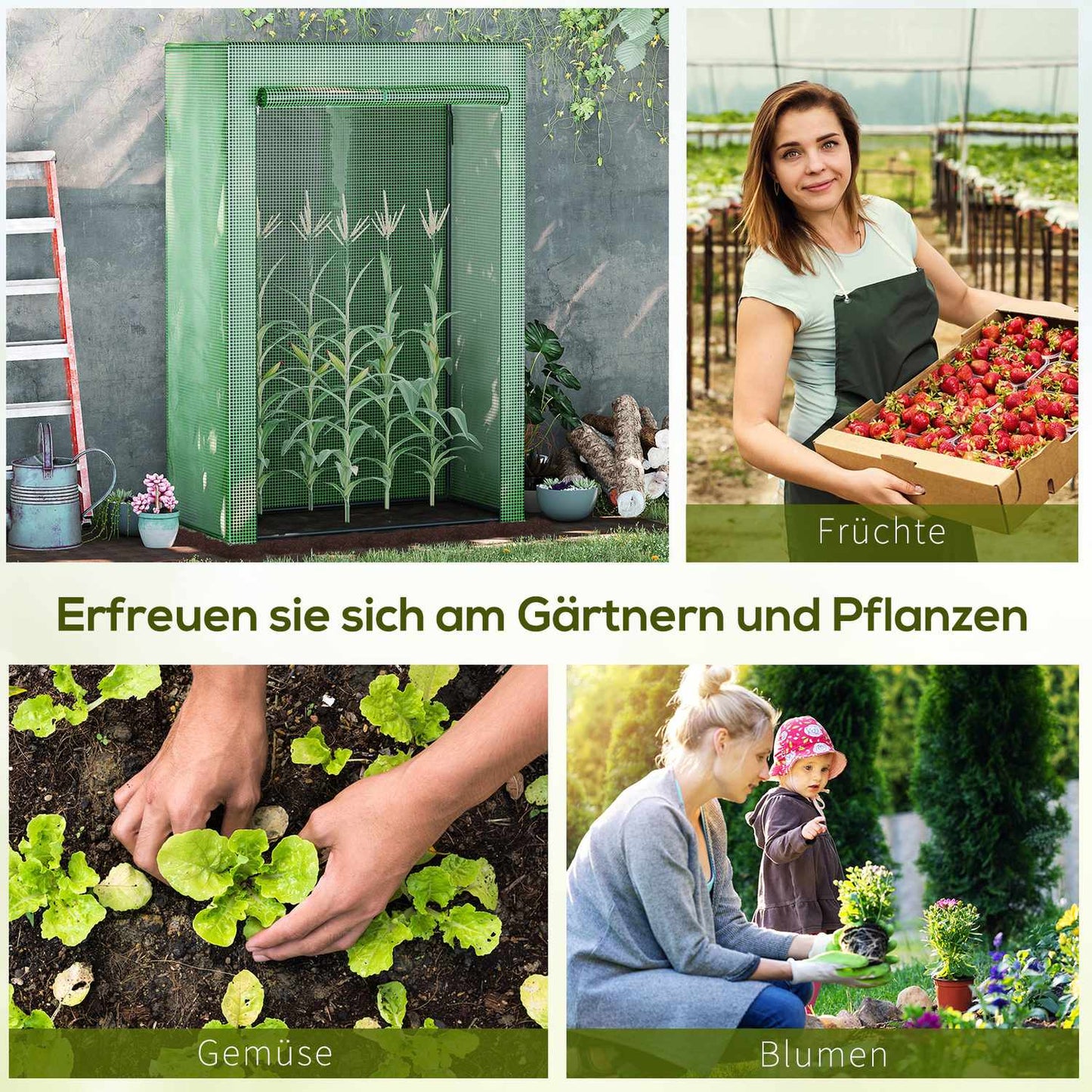 Greenhouse for plants with roller door, 100x50x150 cm