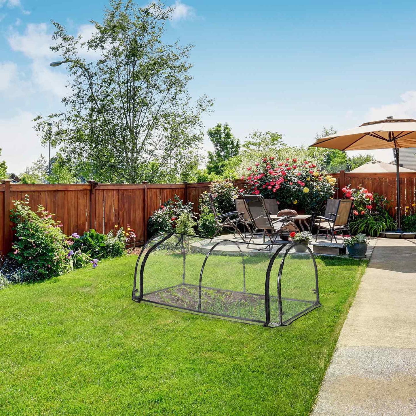 Greenhouse tunnel PVC with door