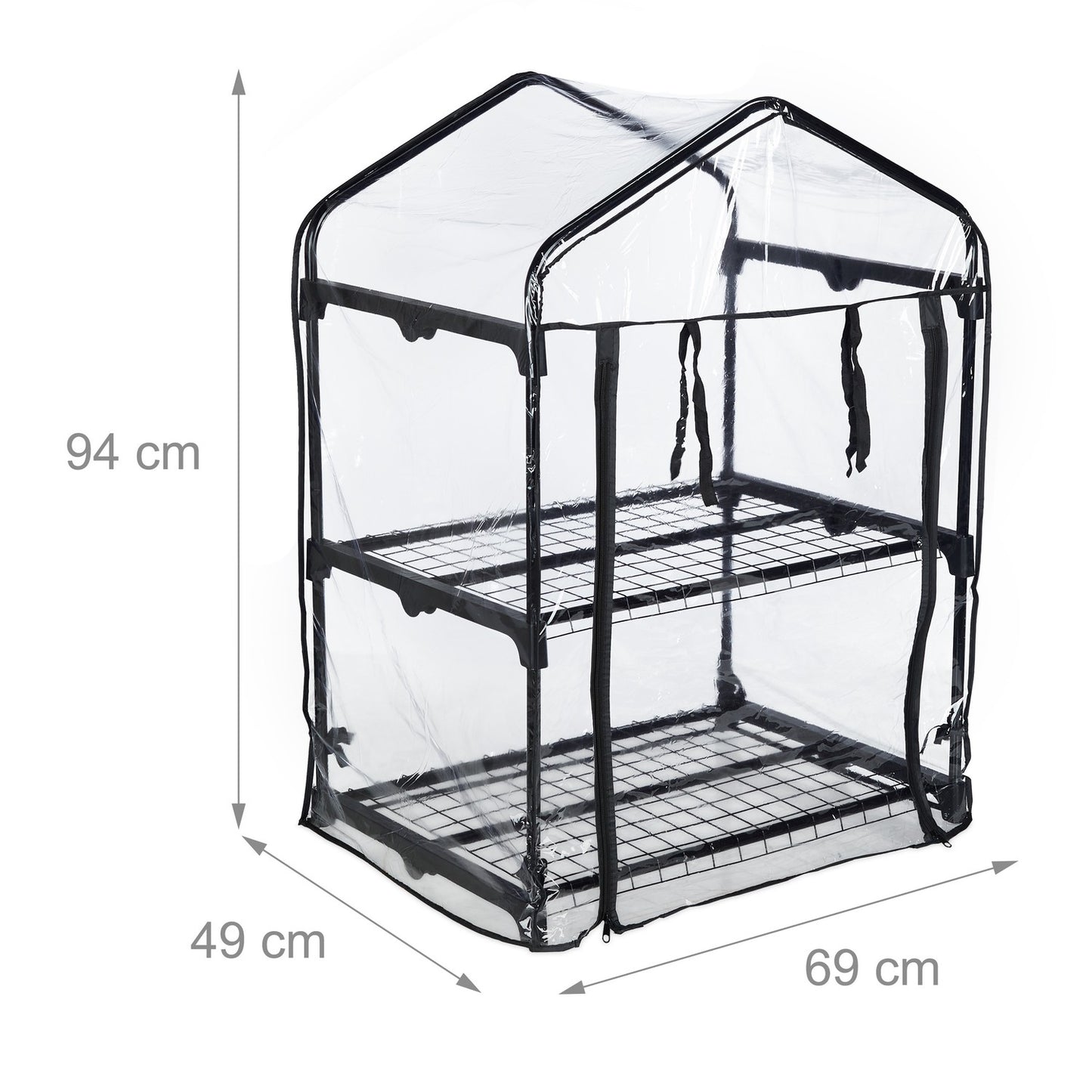 Greenhouse with 2 shelves