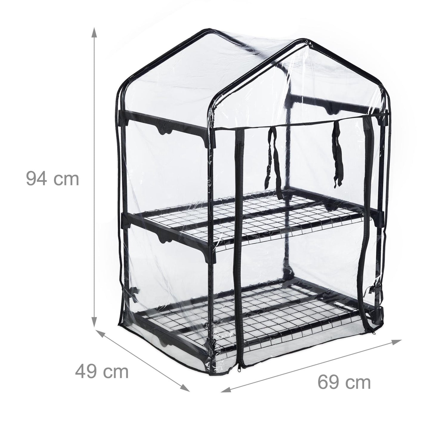 Greenhouse with 2 shelves