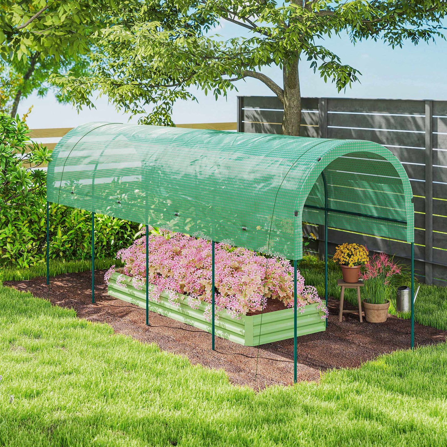 Greenhouse with Arch Roof, 400x120x170 cm, Steel Frame