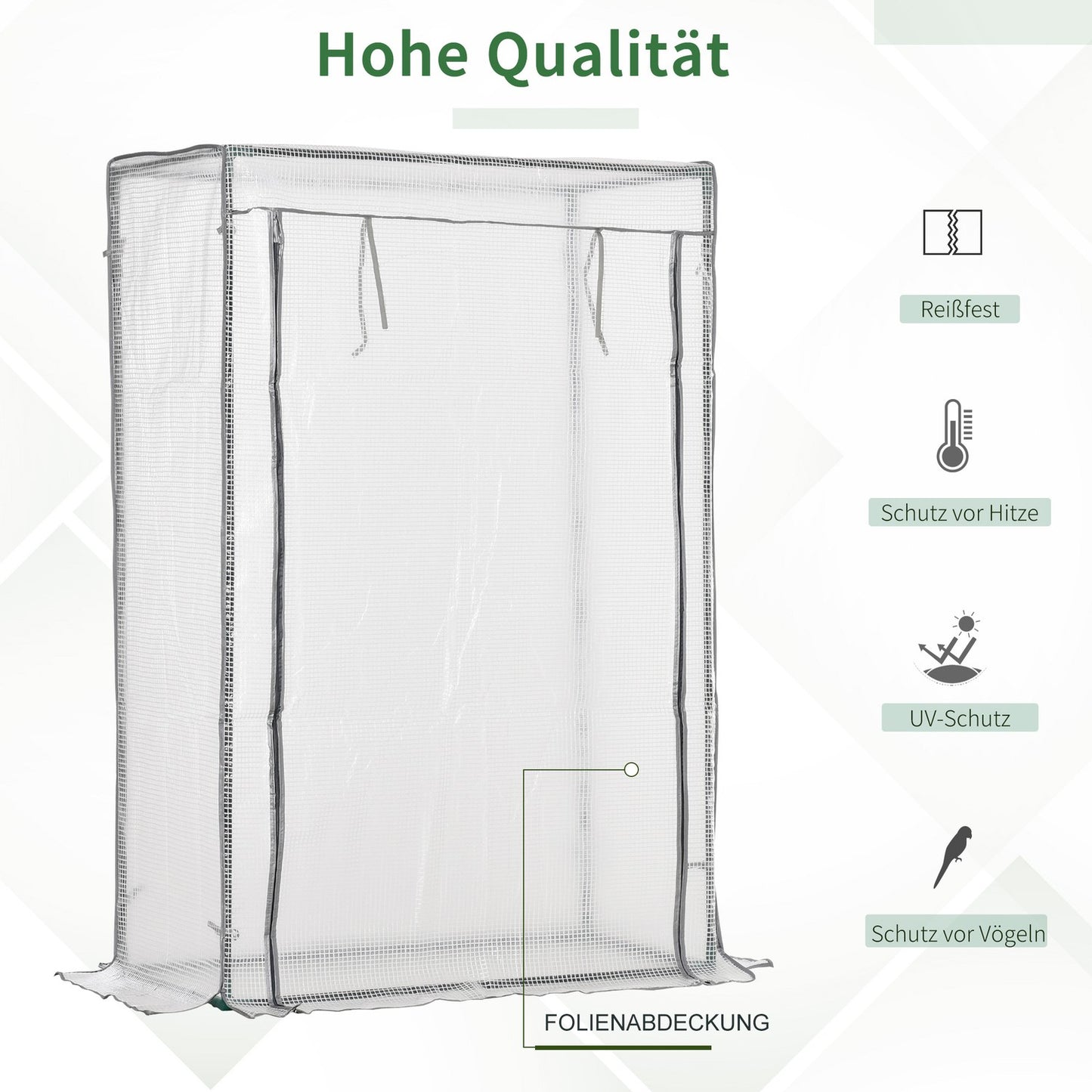 White greenhouse for vegetables & flowers, 101x50x150 cm