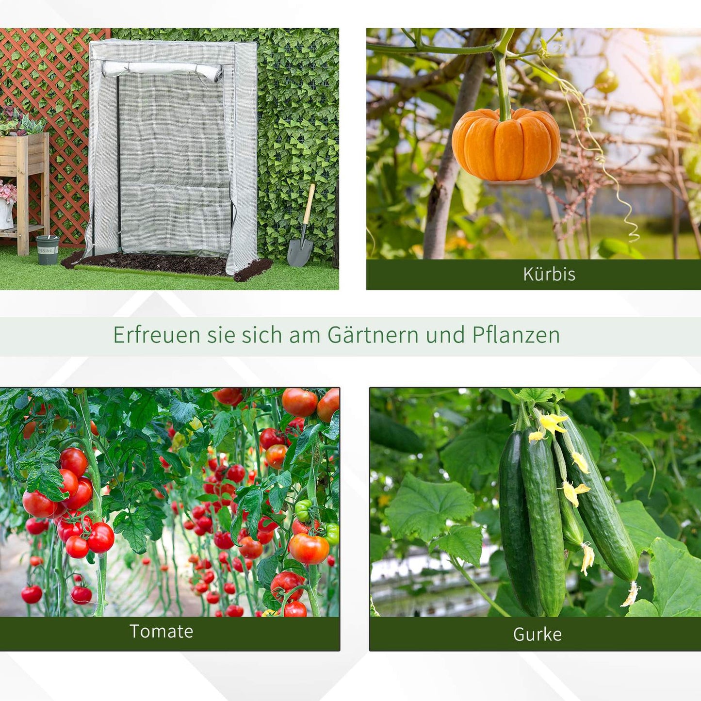 White greenhouse for vegetables & flowers, 101x50x150 cm