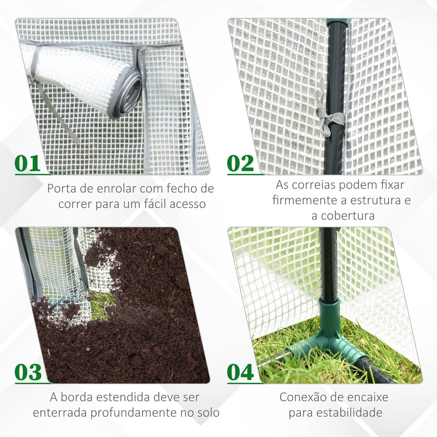 White greenhouse for vegetables & flowers, 101x50x150 cm