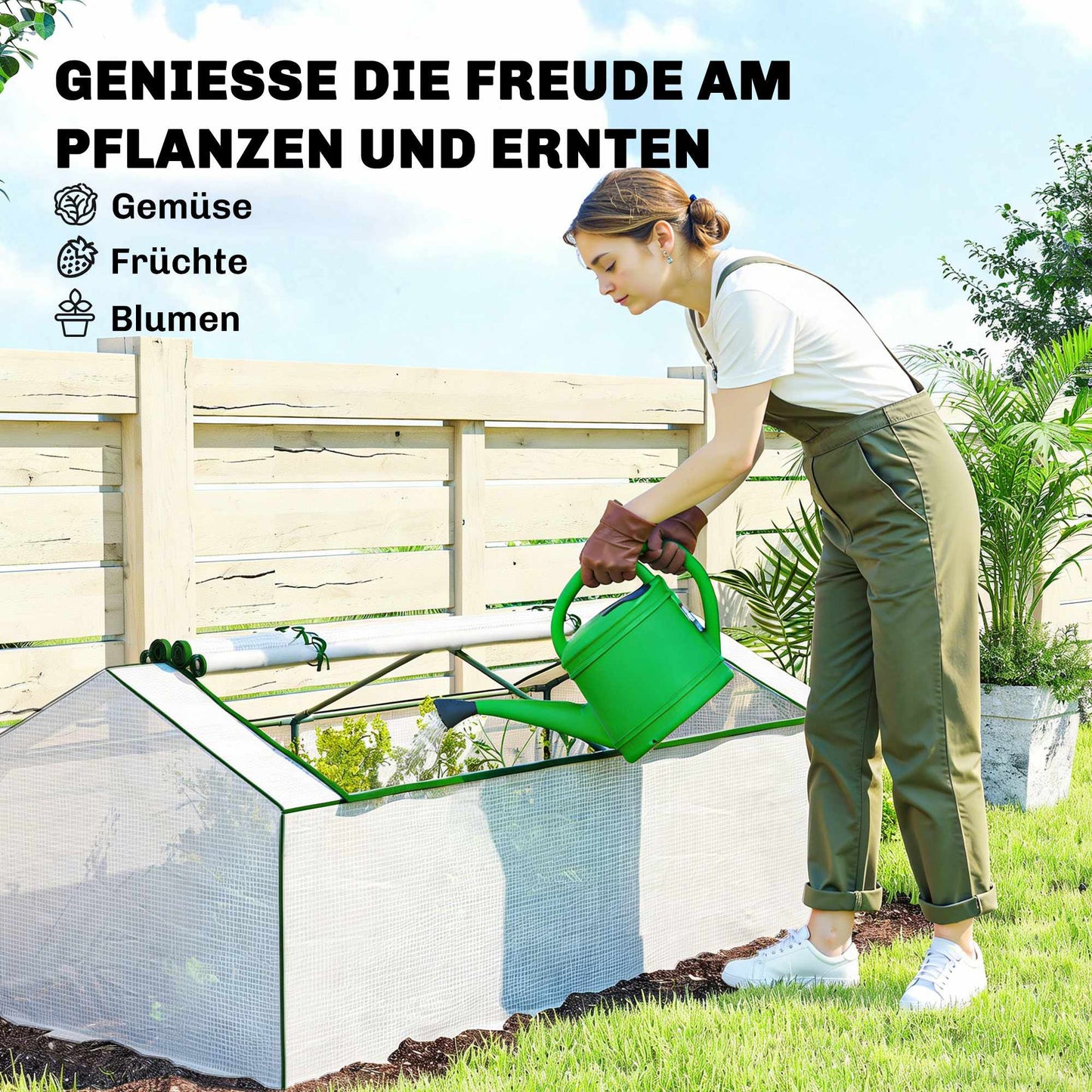 Greenhouse with Windows, PE Cover, 180 x 90 x 70 cm, White
