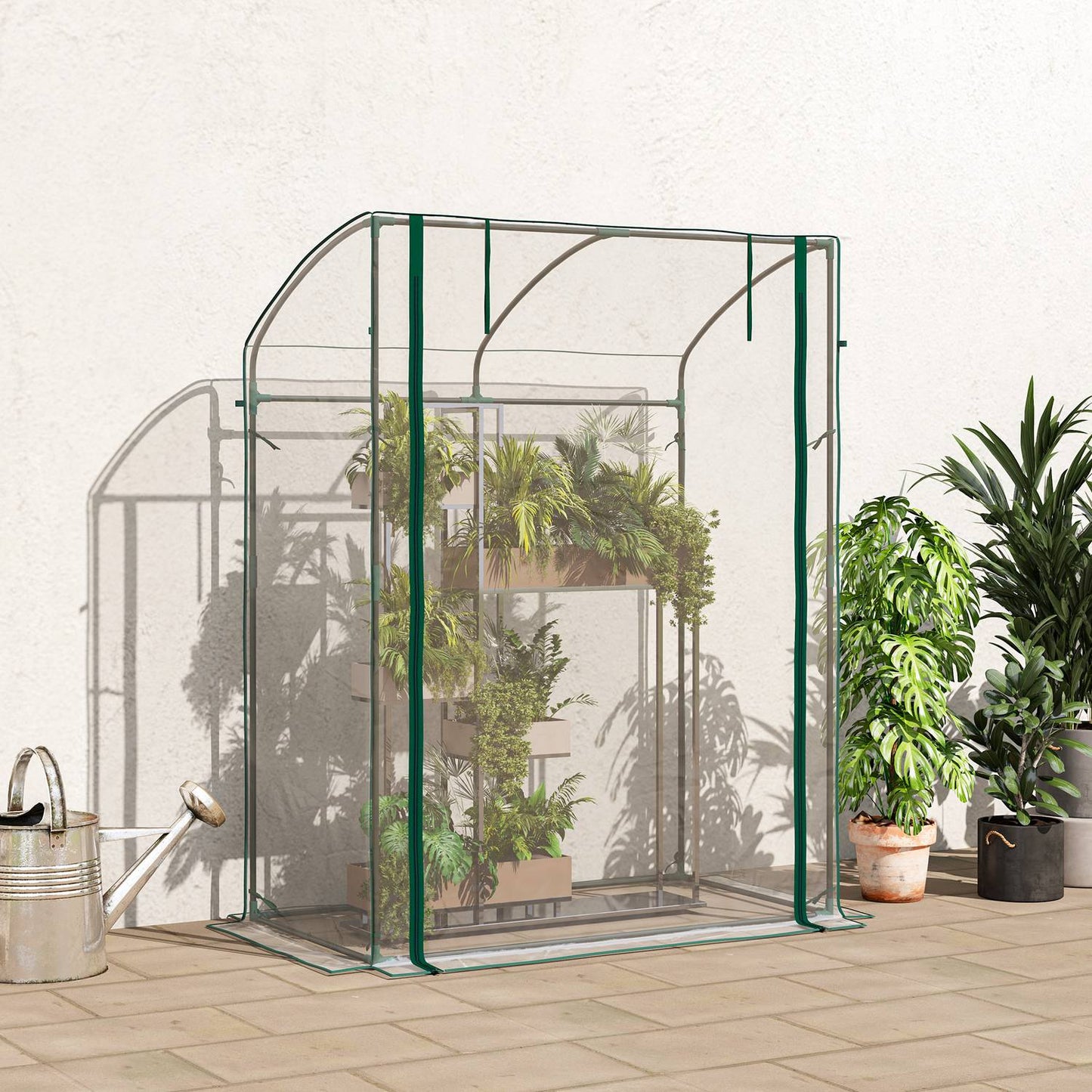 Winterproof Steel greenhouse, Bent roof, 128x70x170cm