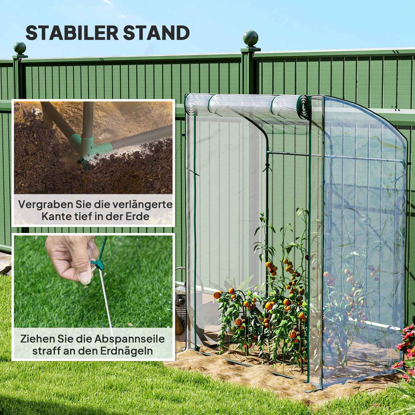 Winterproof Steel greenhouse, Bent roof, 128x70x170cm