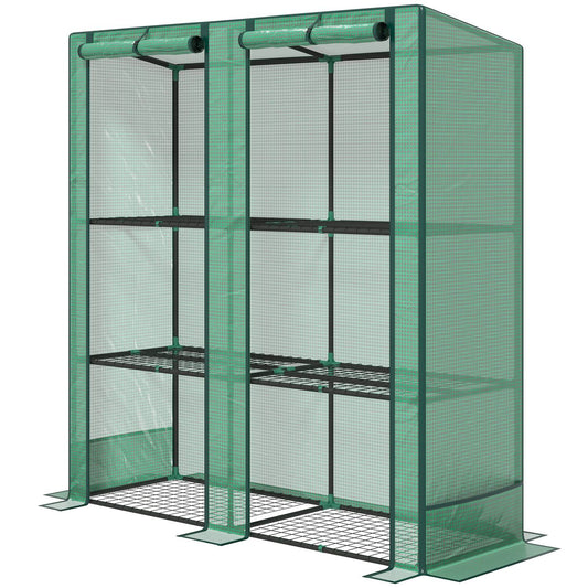 Steel frame greenhouse with shelves - 144x48x152 cm