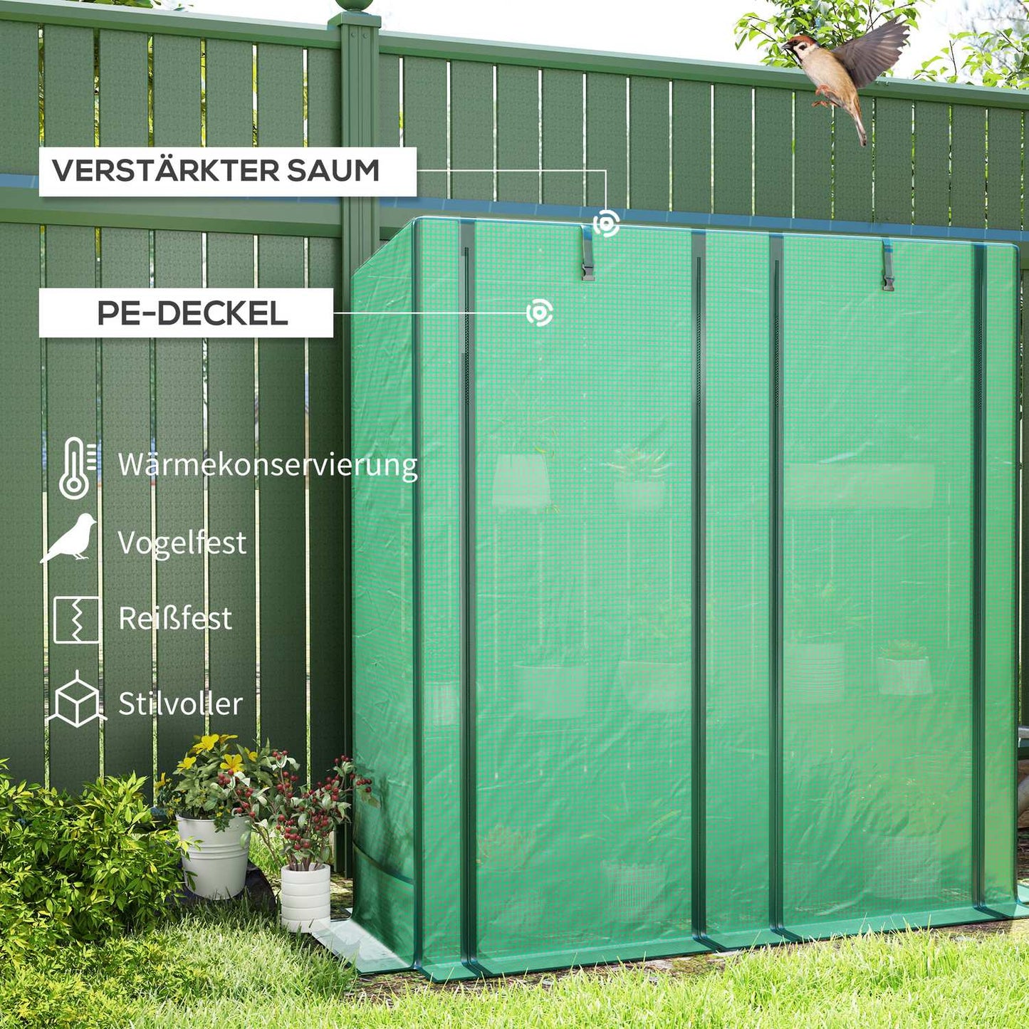 Steel frame greenhouse with shelves - 144x48x152 cm