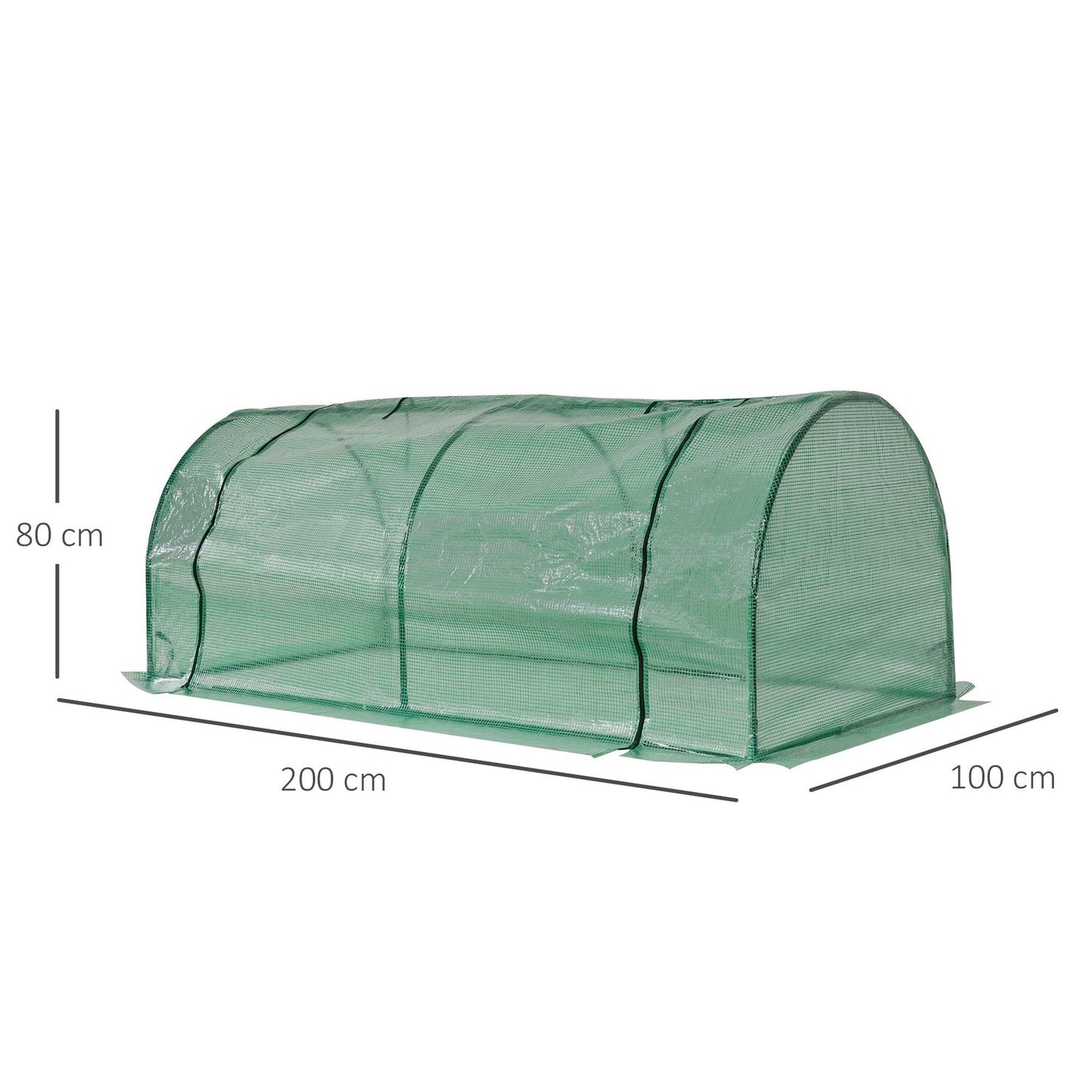 Greenhouse with UV protection and Roller window, 200 x 100 x 80 cm