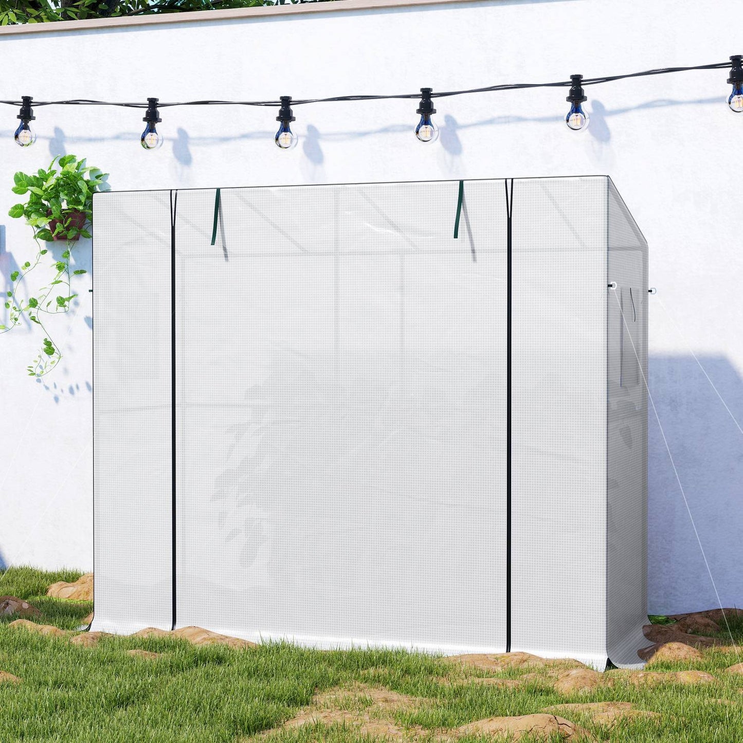 Winterproof Steel greenhouse with roller door, UV protection 200x76x170cm