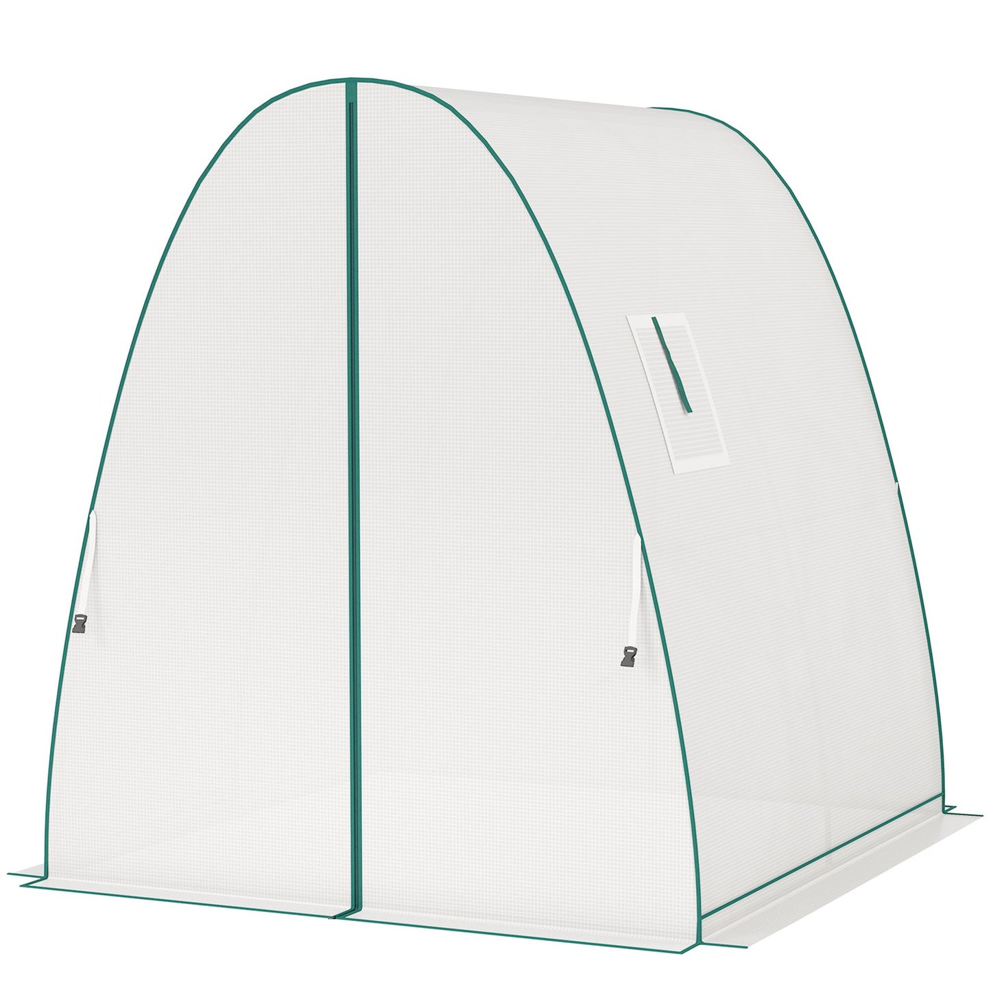 Winterproof Steel Greenhouse, Roller Door & Window, 180x180x200 cm