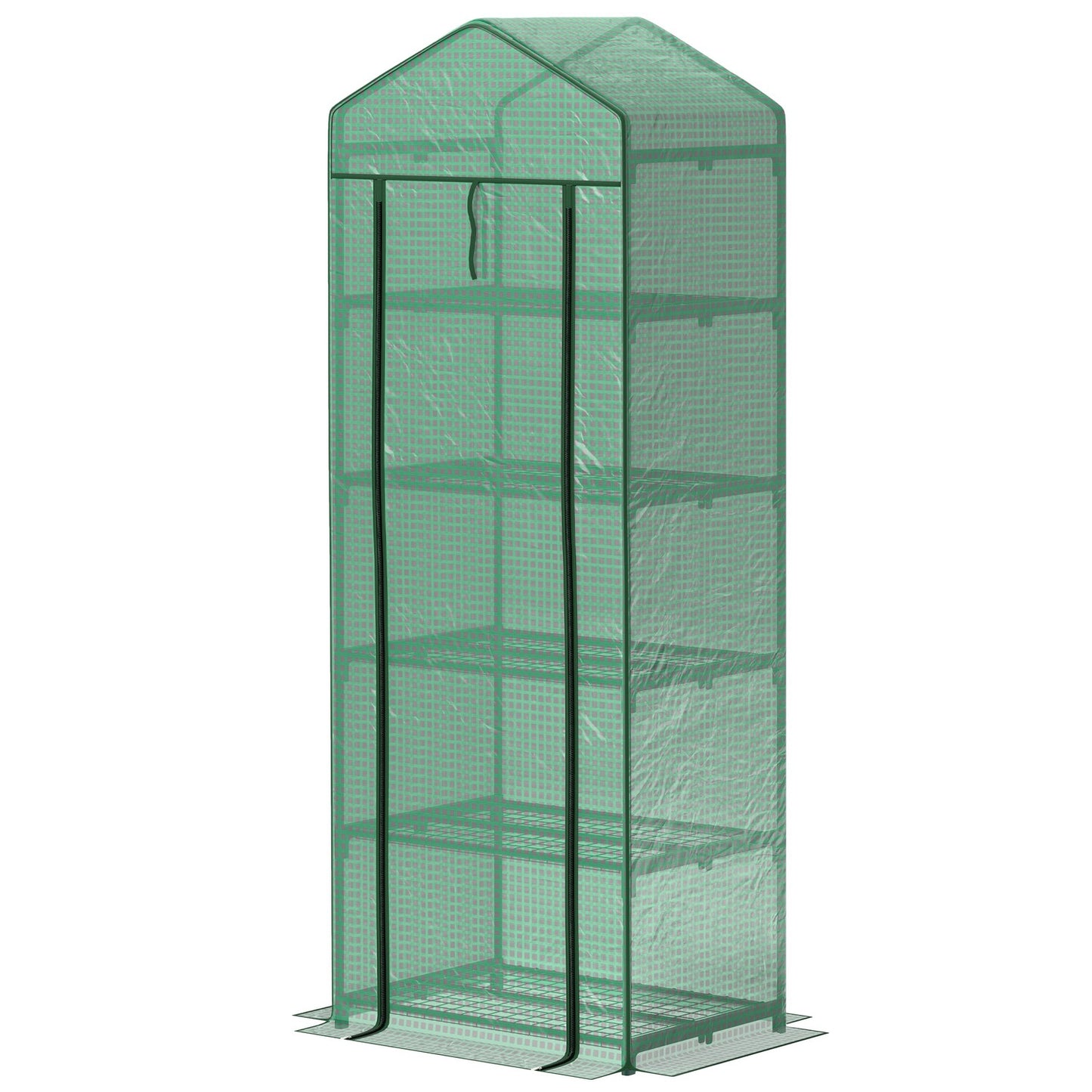 Steel greenhouse with shelves - Winterproof, 69x49x193 cm