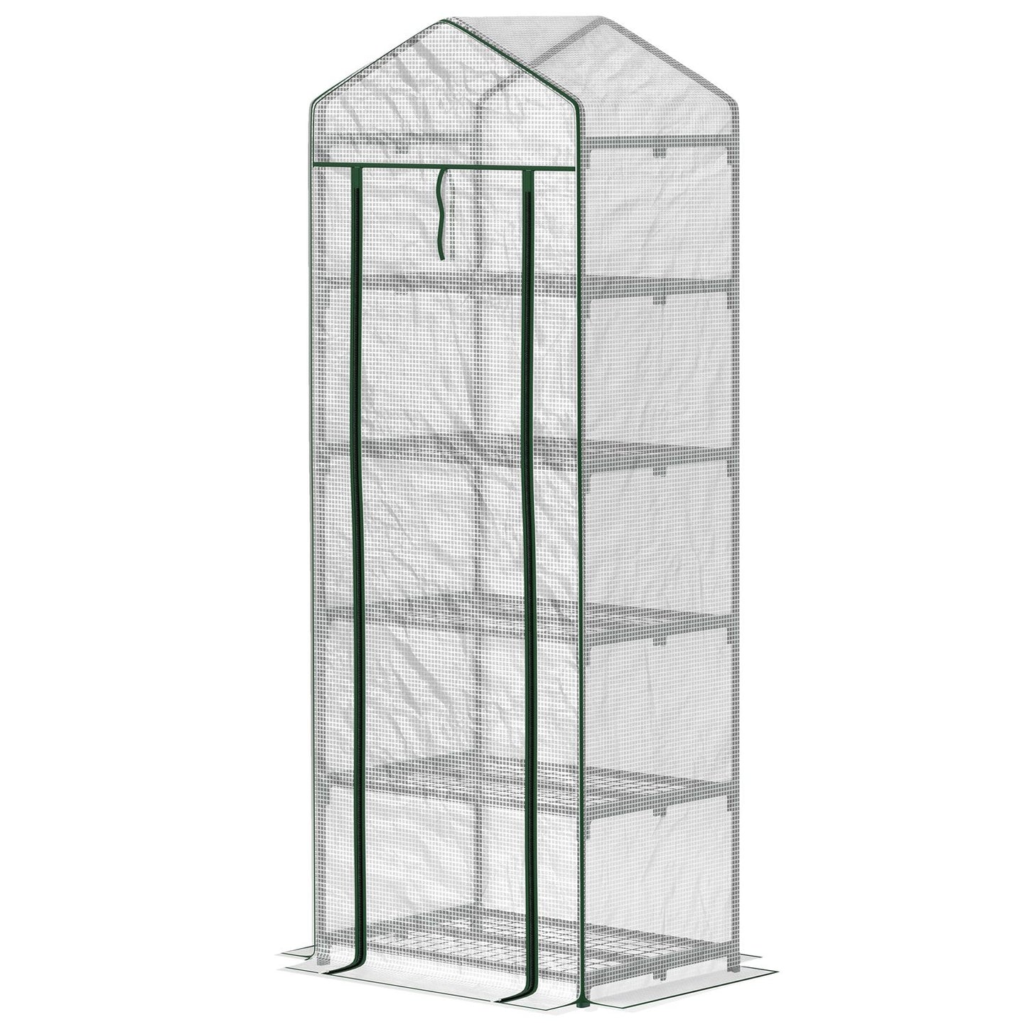 Winter-proof steel greenhouse with shelves for balcony, 69x49x193 cm