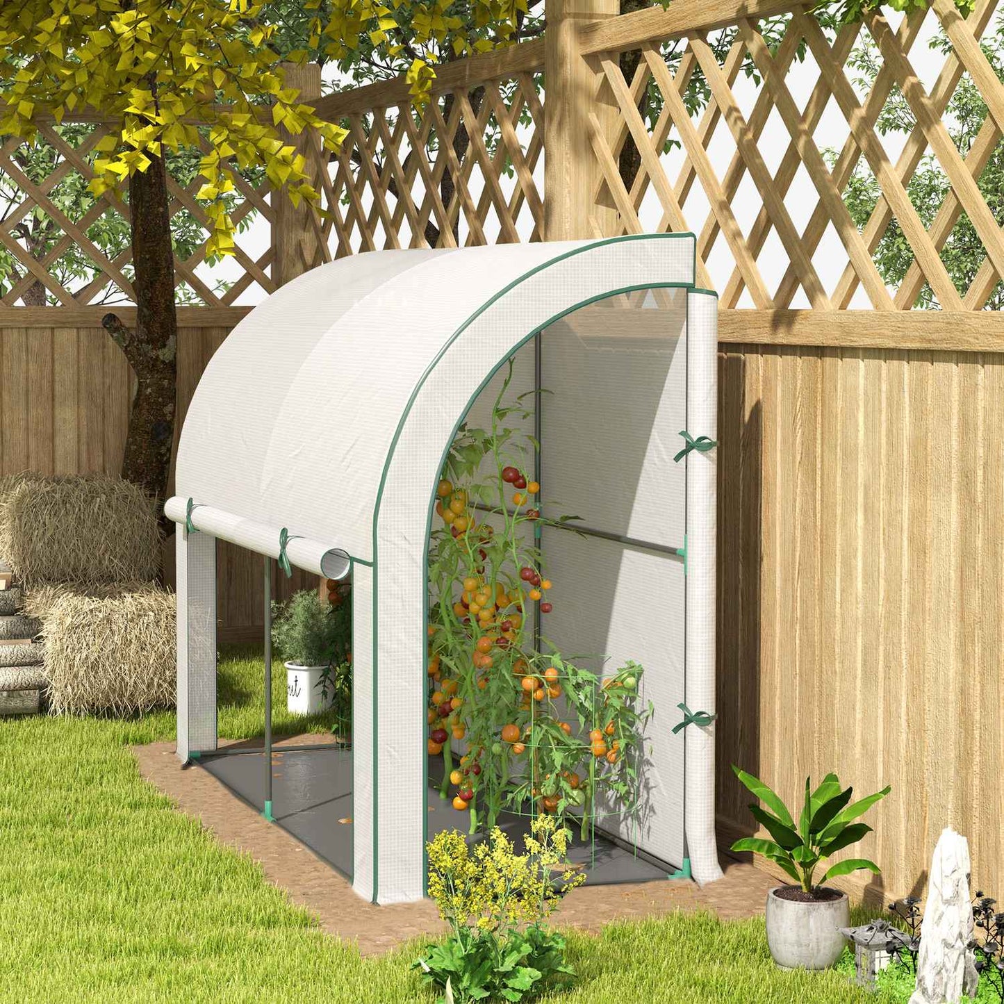 Greenhouse with roller door, UV-protected steel frame, 200x80x157cm