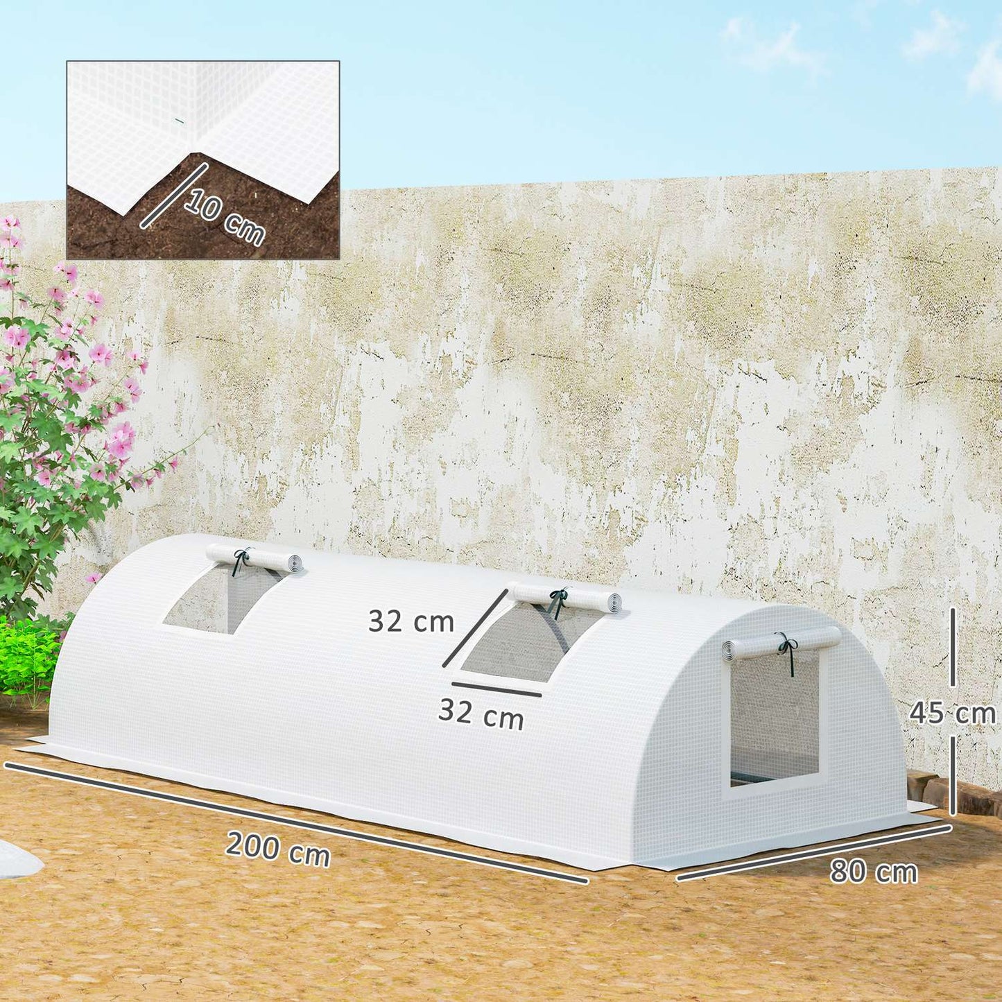 Tomato greenhouse, UV-protected, winter-proof, water-repellent