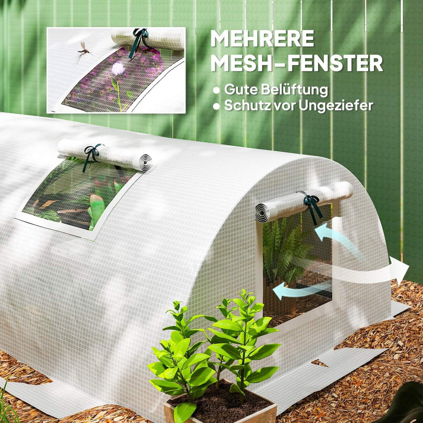 Round tomato greenhouse, UV protected, 300x80x45 cm