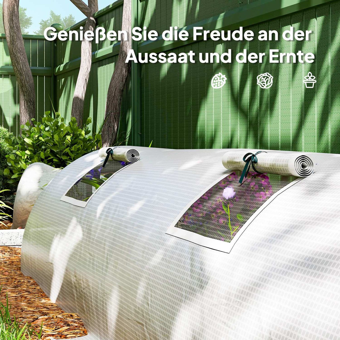 Round tomato greenhouse, UV protected, 300x80x45 cm